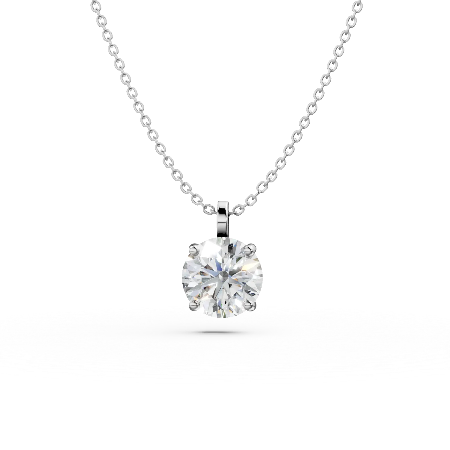 Lant din argint cu pandantiv cu zirconia solitaire