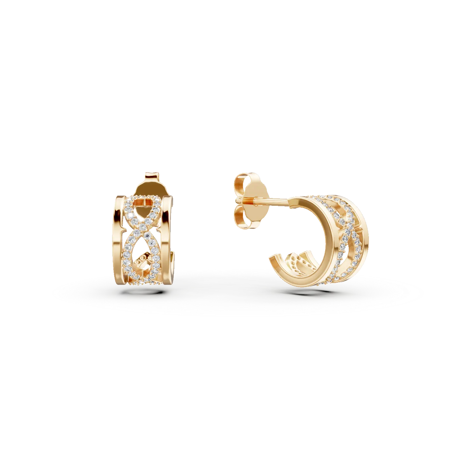 Cercei cu infinit din argint galben cu zirconii Apparel & Accessories > Jewelry > Earrings DAAR 2 Cercei cu infinit din argint galben cu zirconii Apparel & Accessories > Jewelry > Earrings DAAR 2