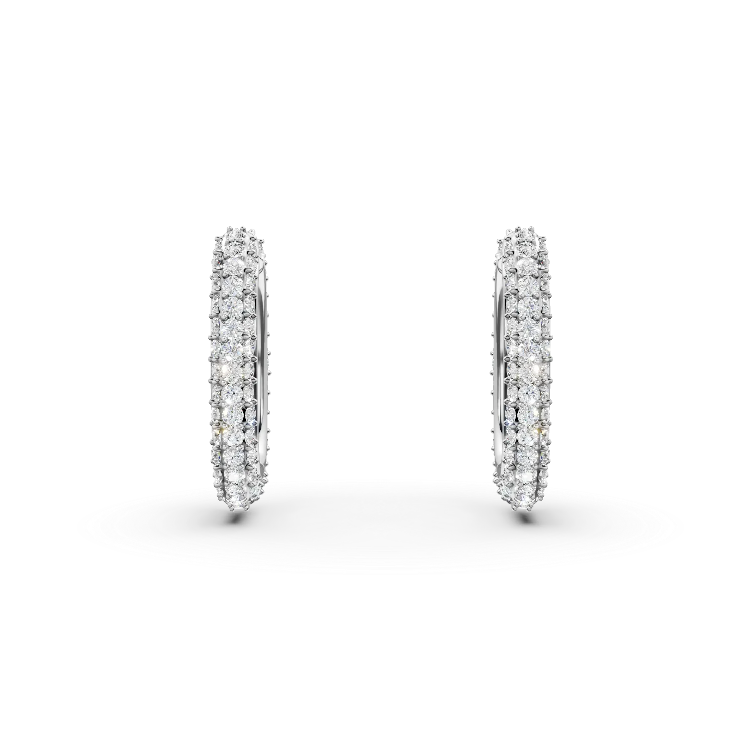 Cercei on-ear din argint cu zirconii