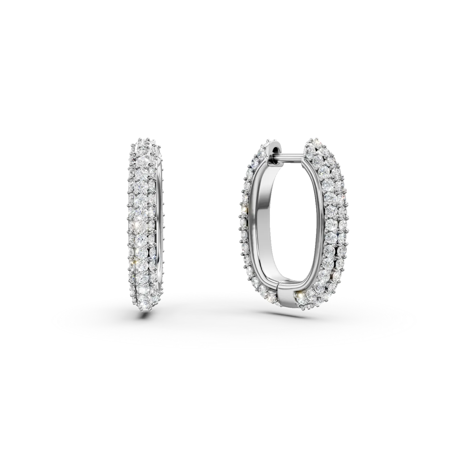 Cercei on-ear din argint cu zirconii