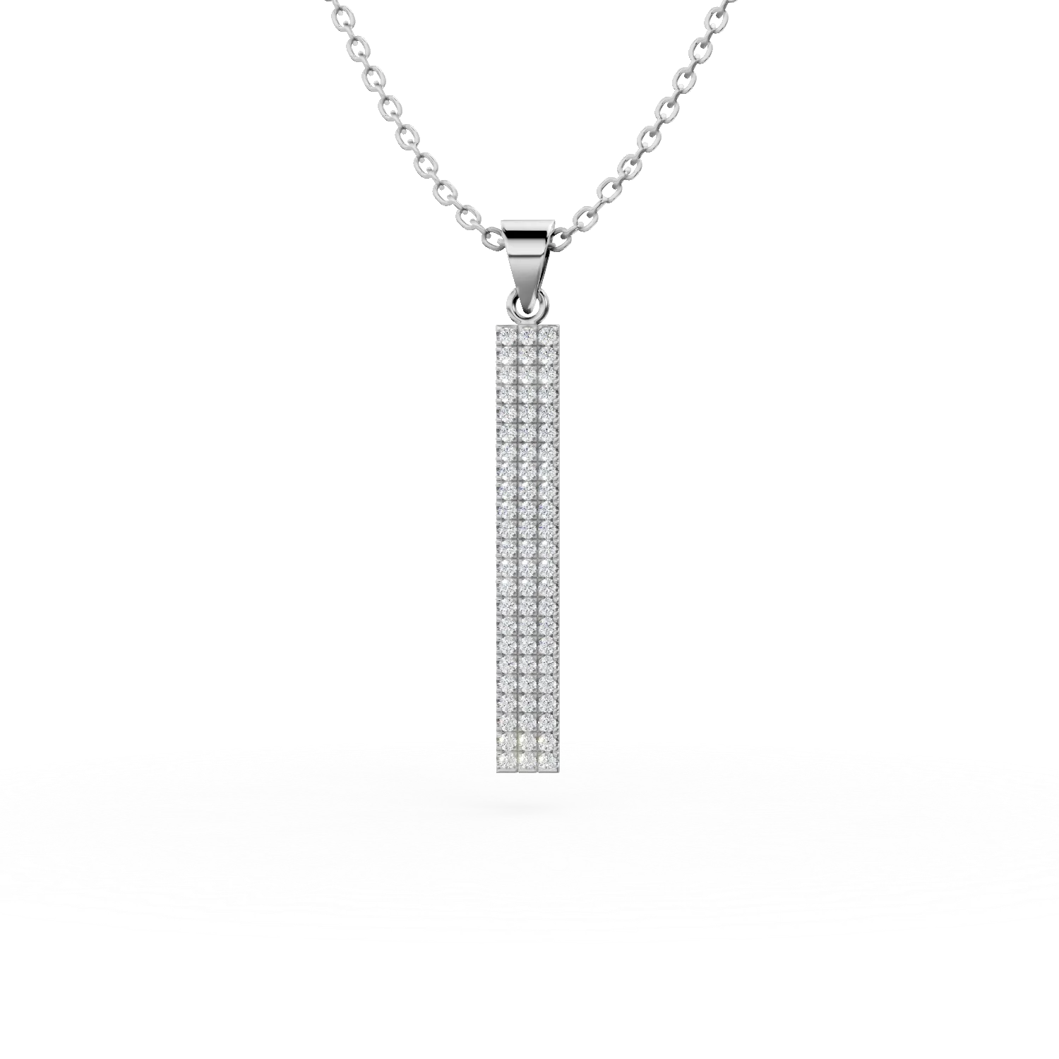 Lant din argint cu pandantiv minimalist cu zirconia microsetting