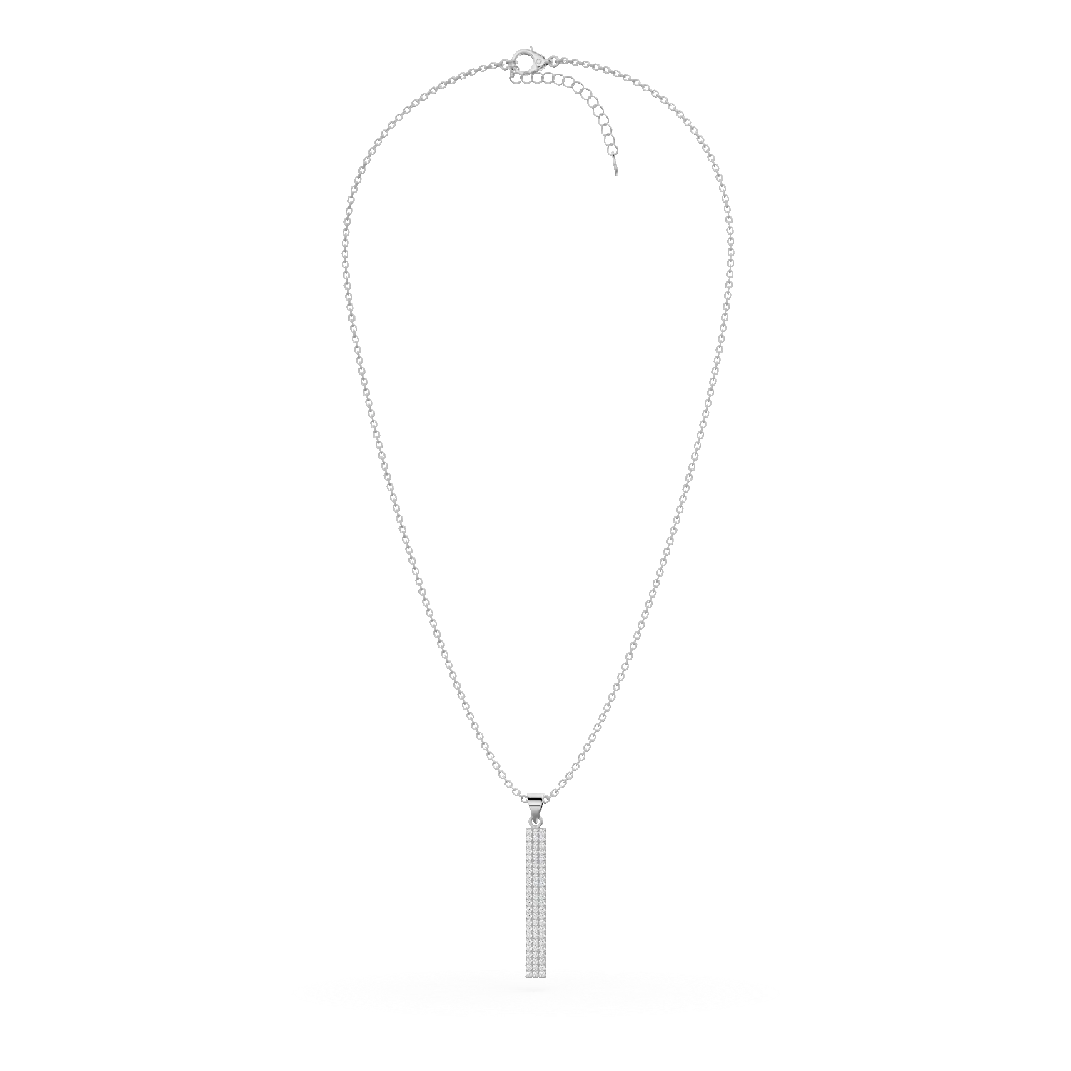 Lant din argint cu pandantiv minimalist cu zirconia microsetting