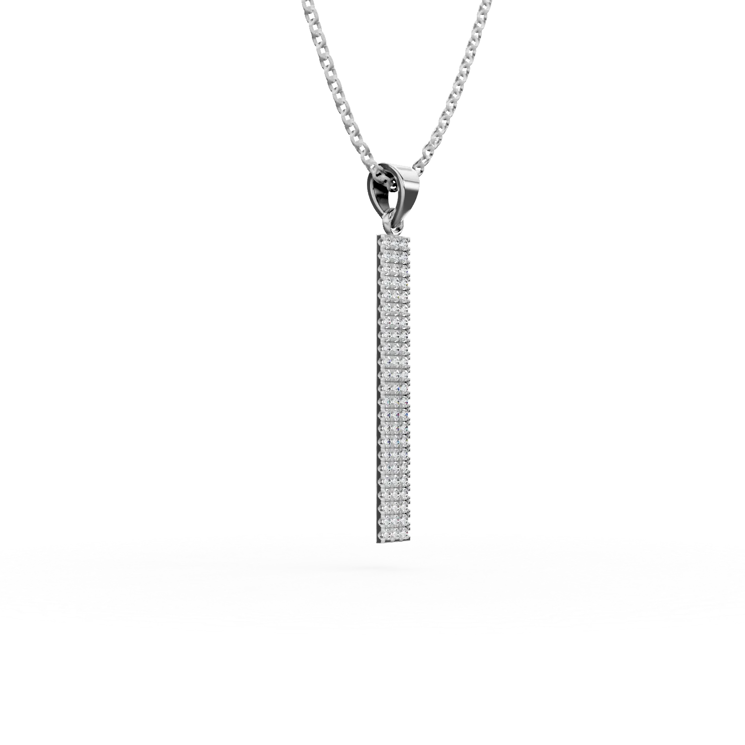 Lant din argint cu pandantiv minimalist cu zirconia microsetting