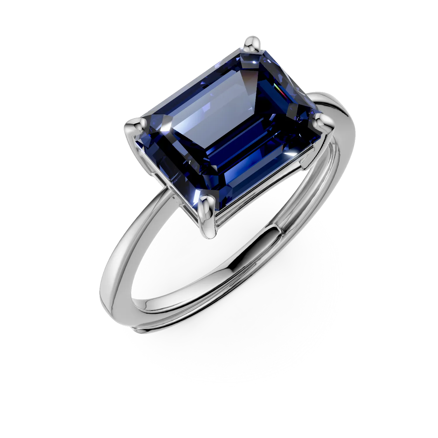 Inel din argint cu zirconia albastra