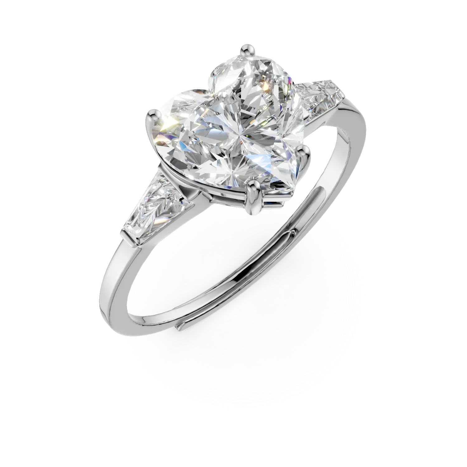 Inel cu inima din argint cu zirconii - imagine 7