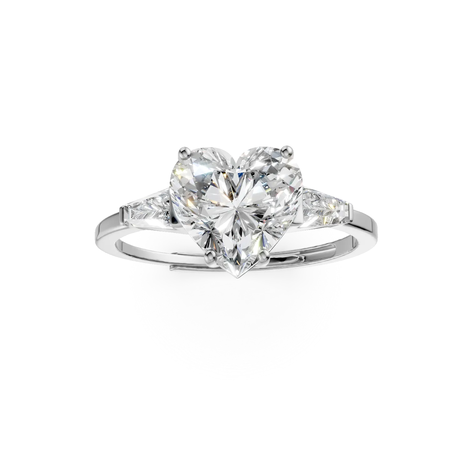 Inel cu inima din argint cu zirconii - imagine 3