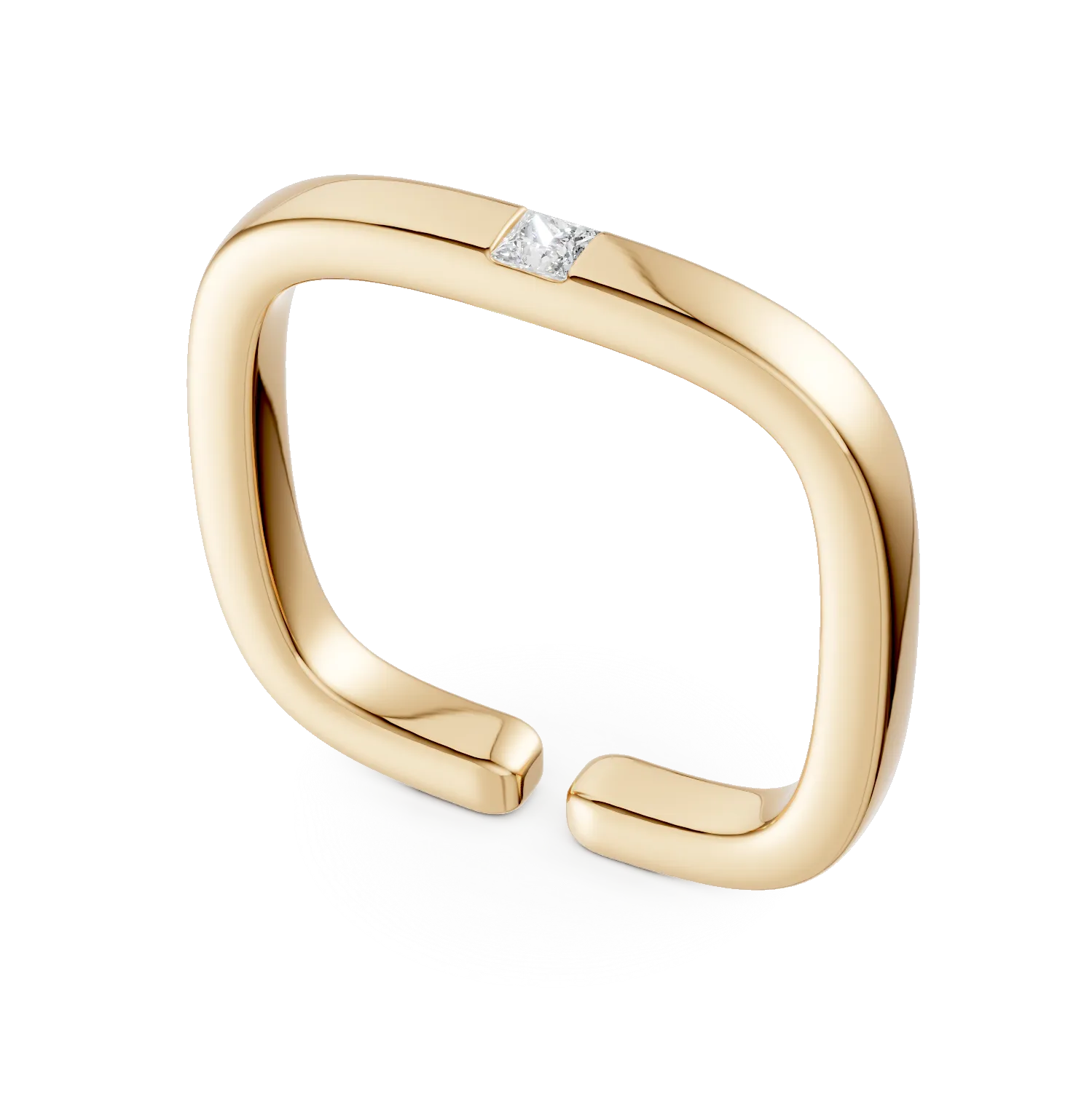 Inel minimalist din argint galben cu zirconia