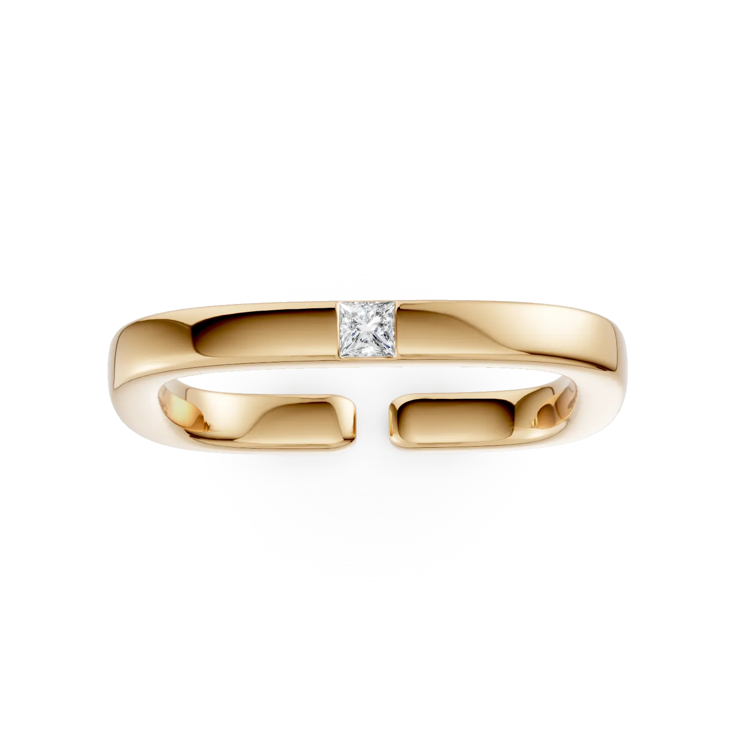Inel minimalist din argint galben cu zirconia