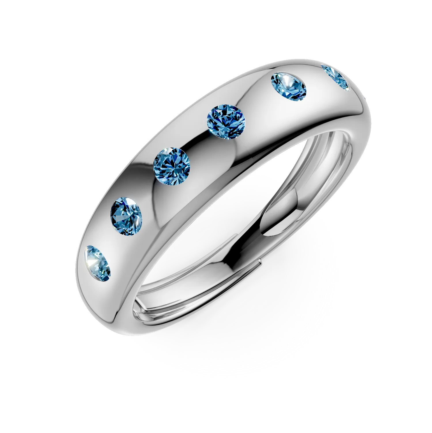 Inel din argint cu zirconii albastre