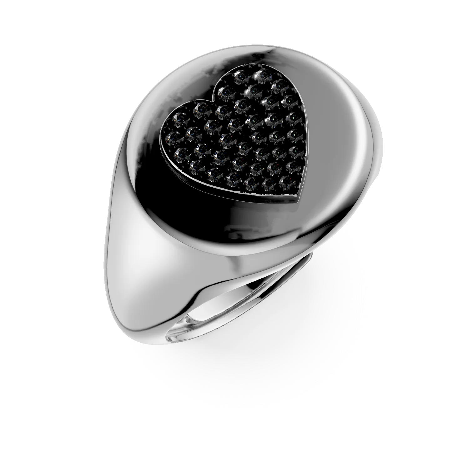 Inel din argint cu zirconii negre