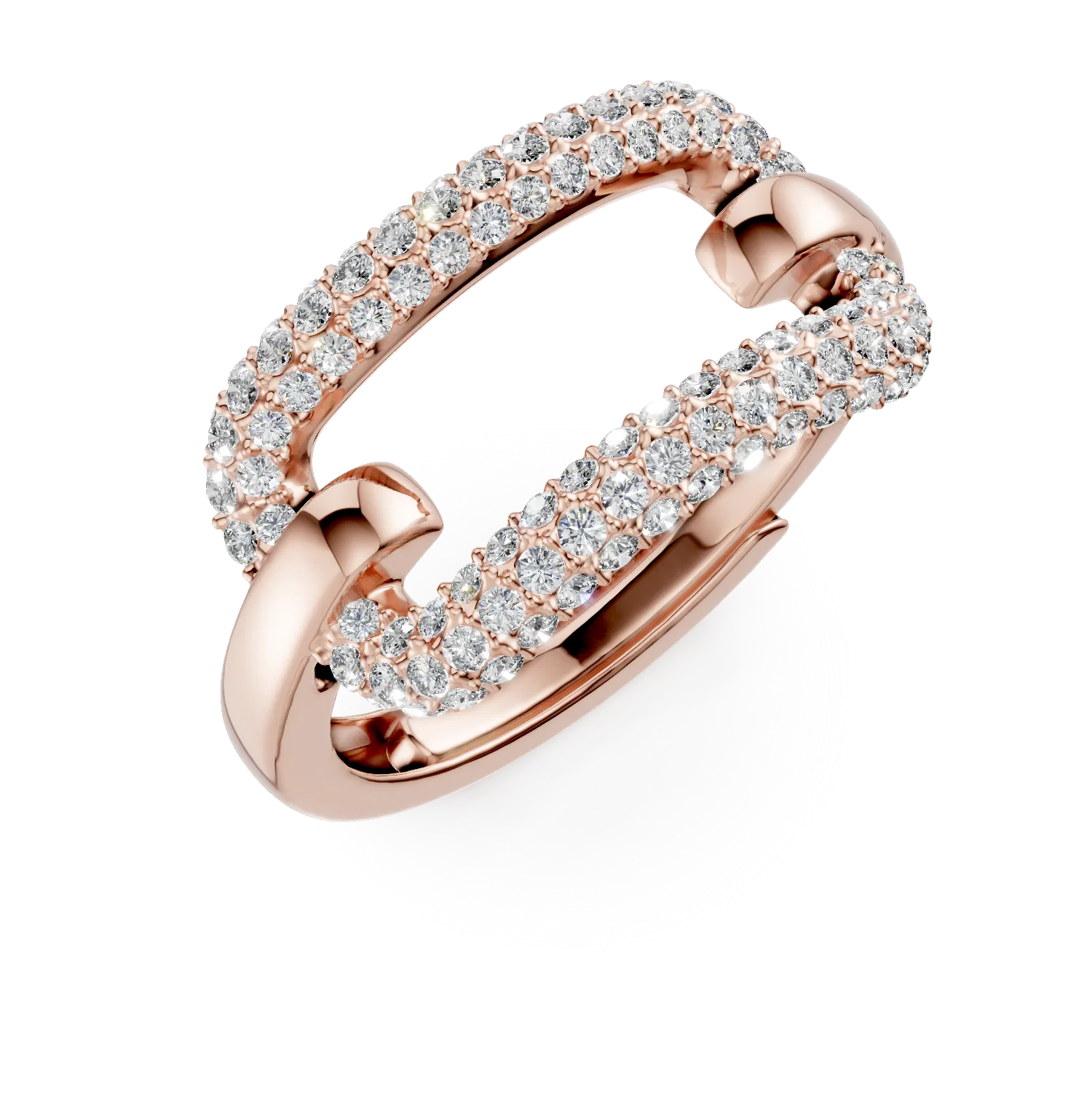 Inel microsetting din argint roz cu zirconii - imagine 7