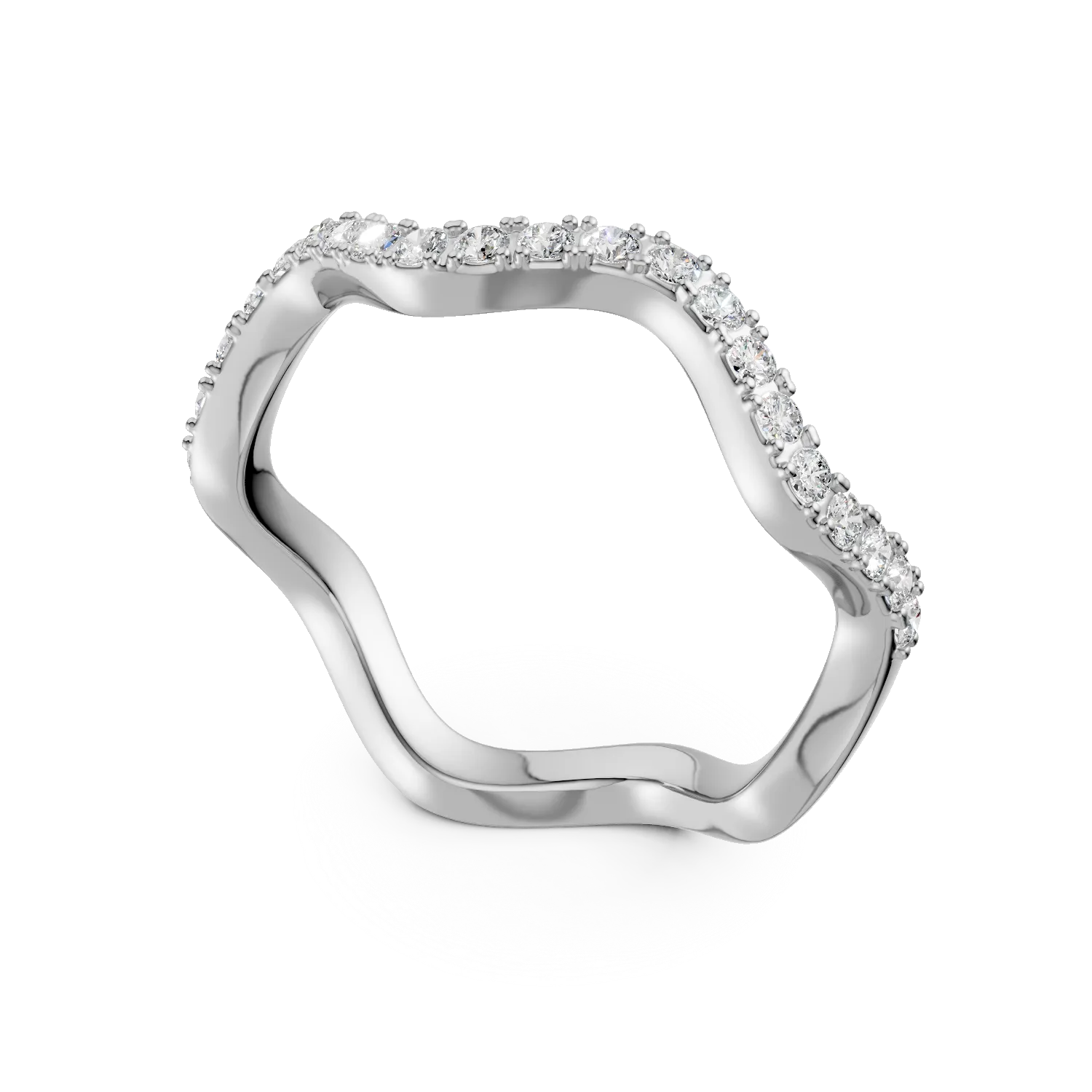 Inel microsetting din argint cu zirconii - imagine 2