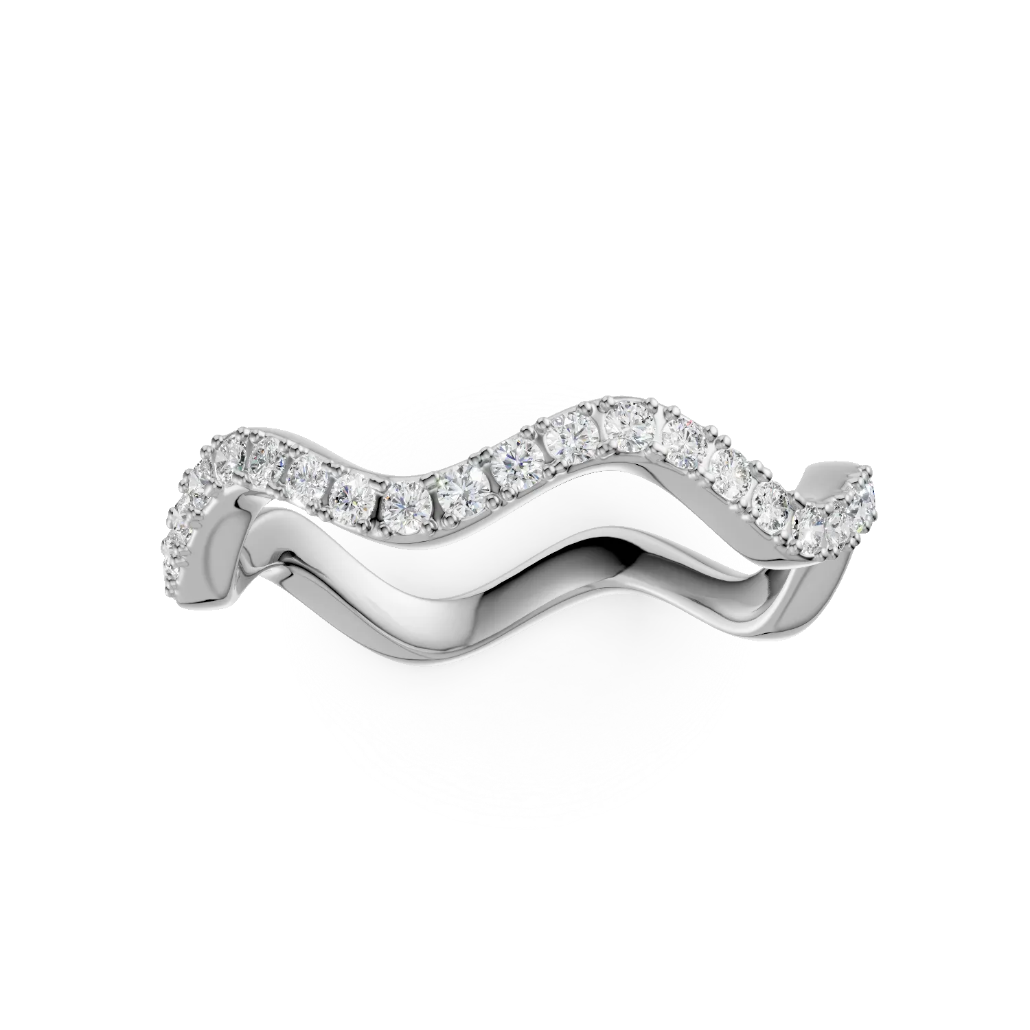 Inel microsetting din argint cu zirconii - imagine 3
