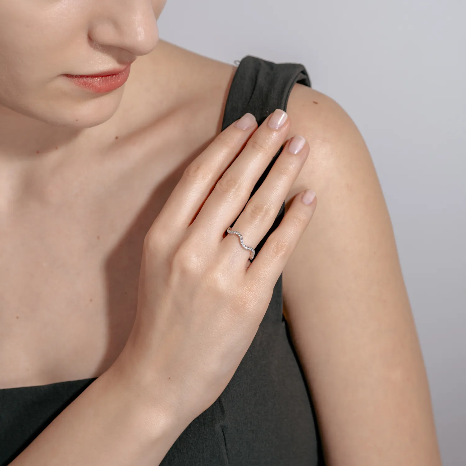 Inel microsetting din argint cu zirconii - imagine 4
