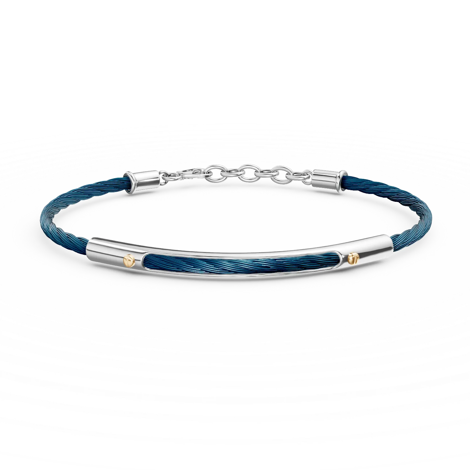 Bratara din aur alb si otel pentru barbati