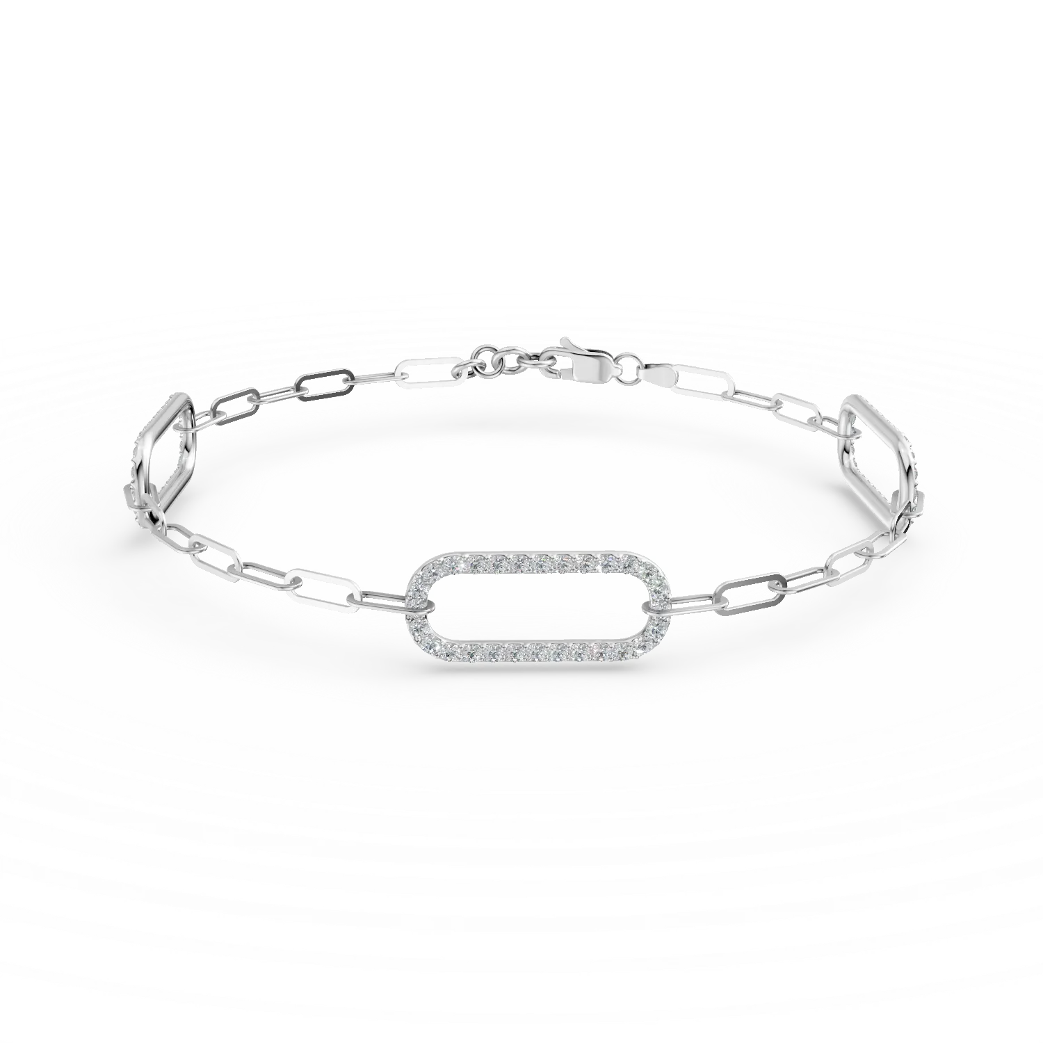 Bratara din aur alb cu diamante de 0.4ct create in laborator
