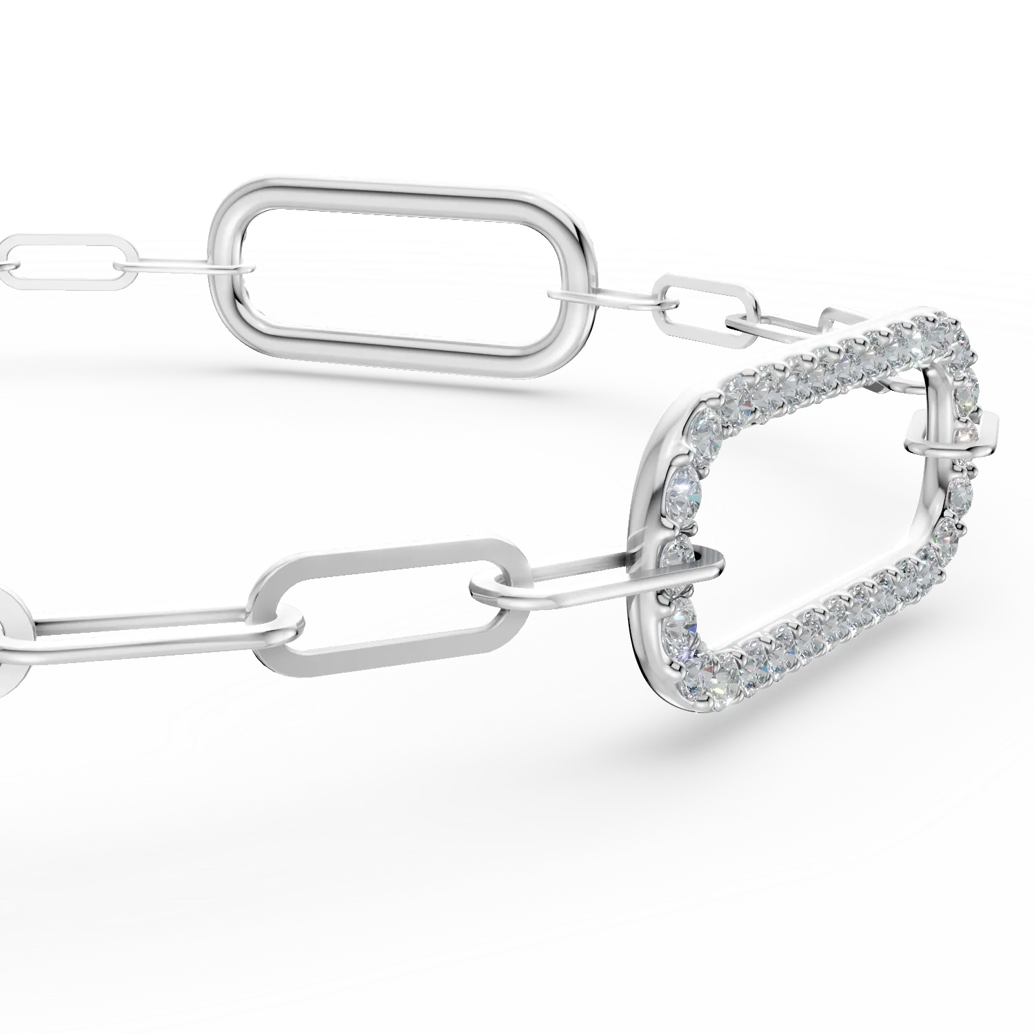 Bratara din aur alb cu diamante de 0.4ct create in laborator