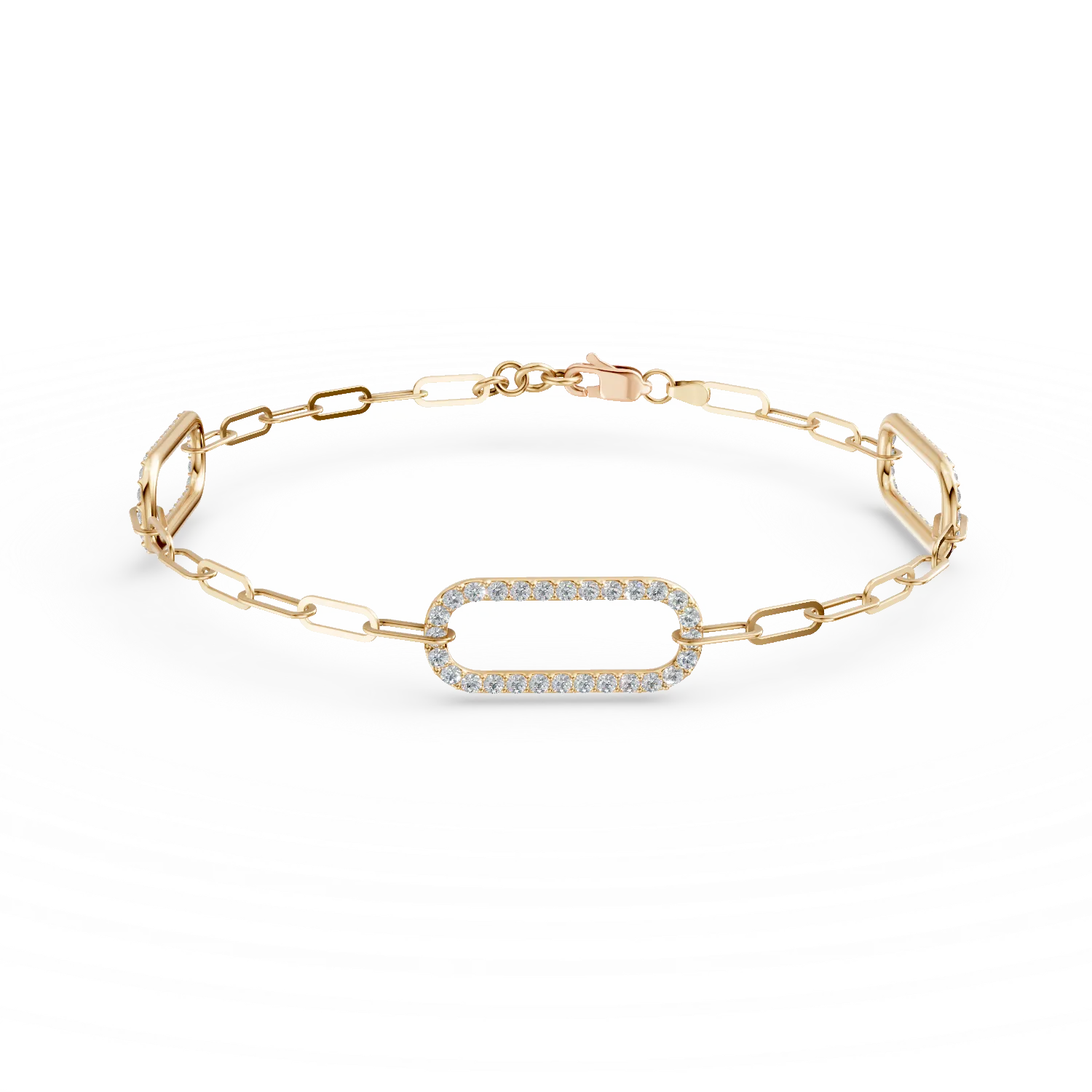 Bratara din aur galben cu diamante de 0.4ct create in laborator