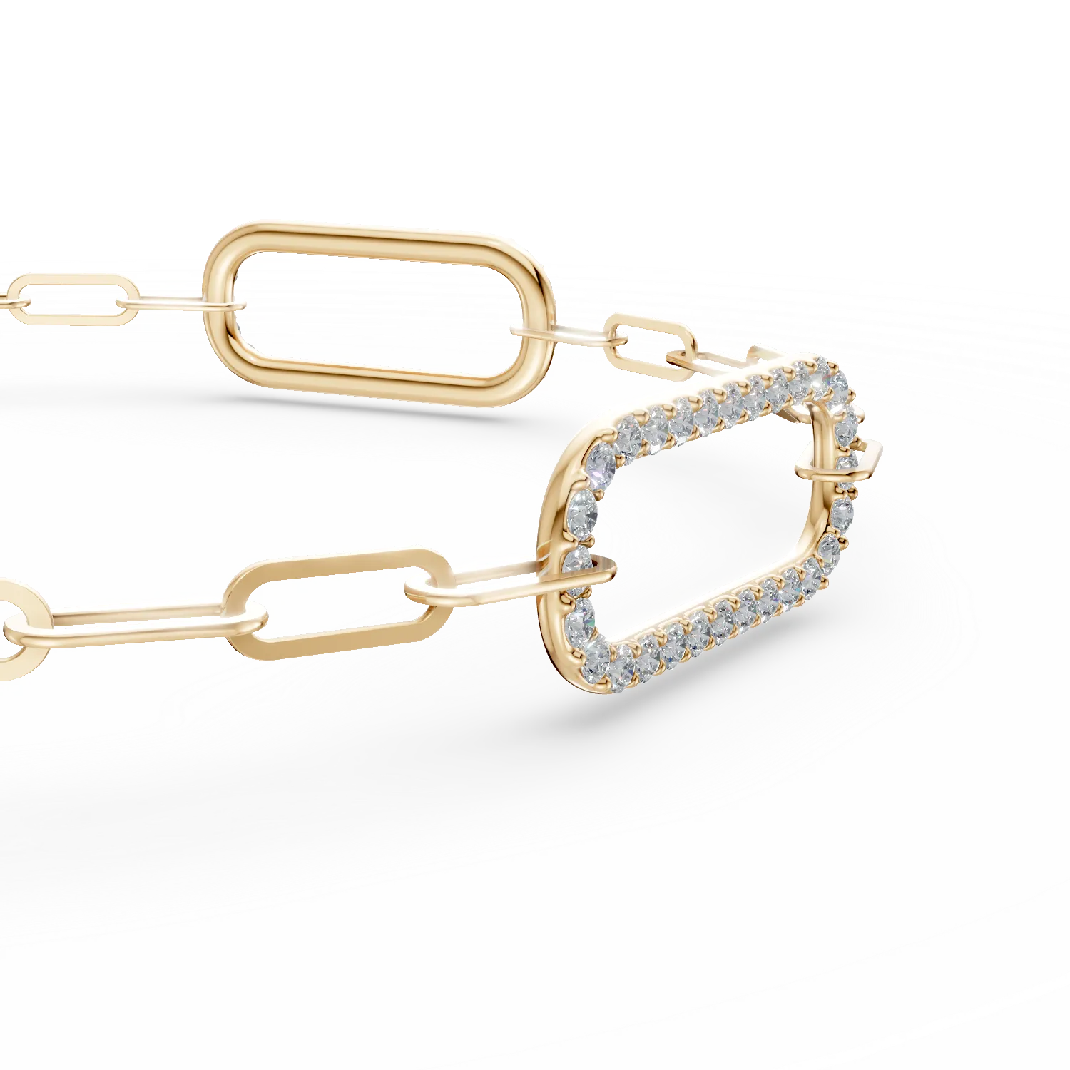 Bratara din aur galben cu diamante de 0.4ct create in laborator
