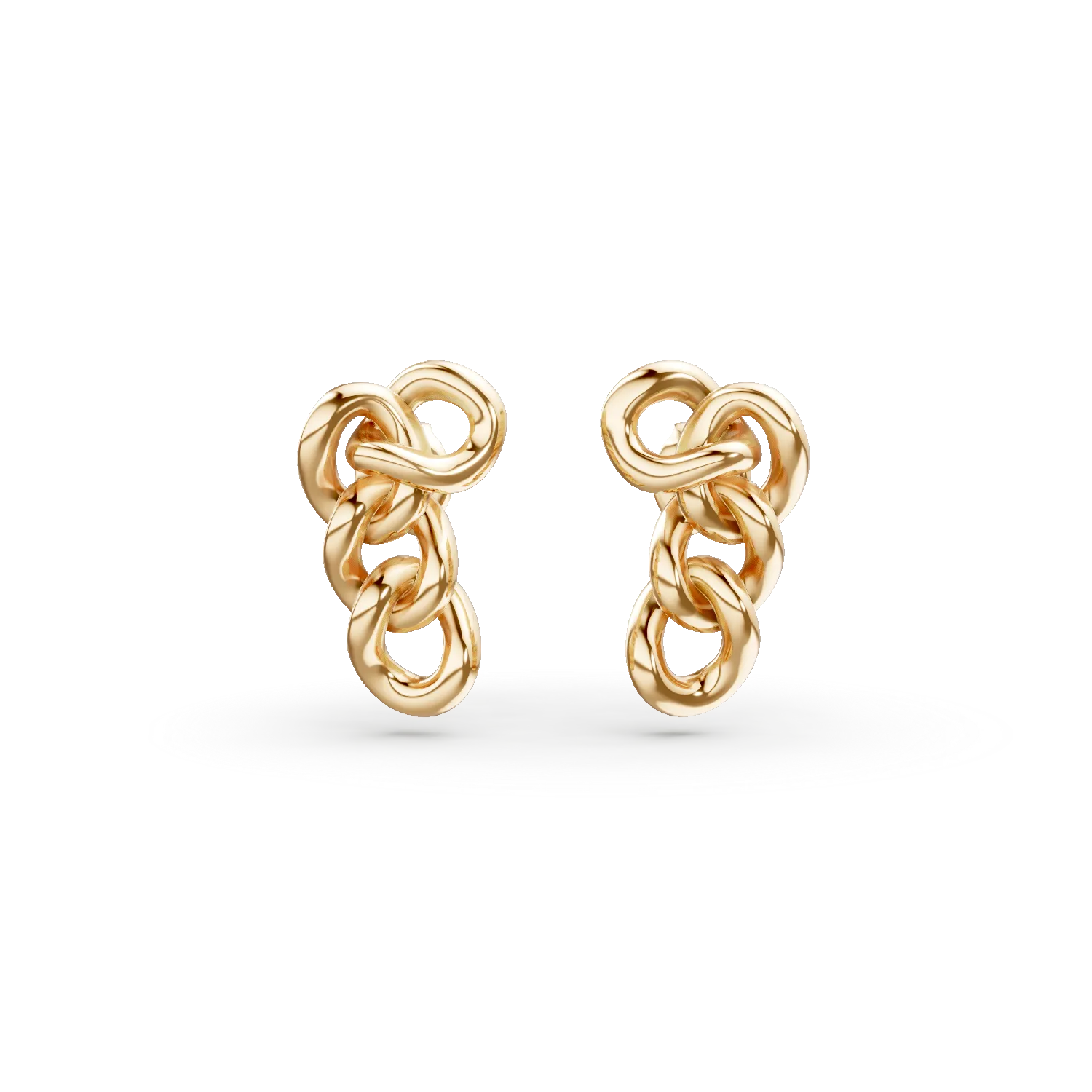 Cercei impletiti din argint galben cu surub