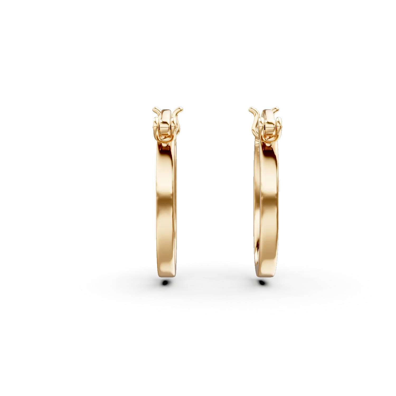 Cercei creole minimaliste din argint galben