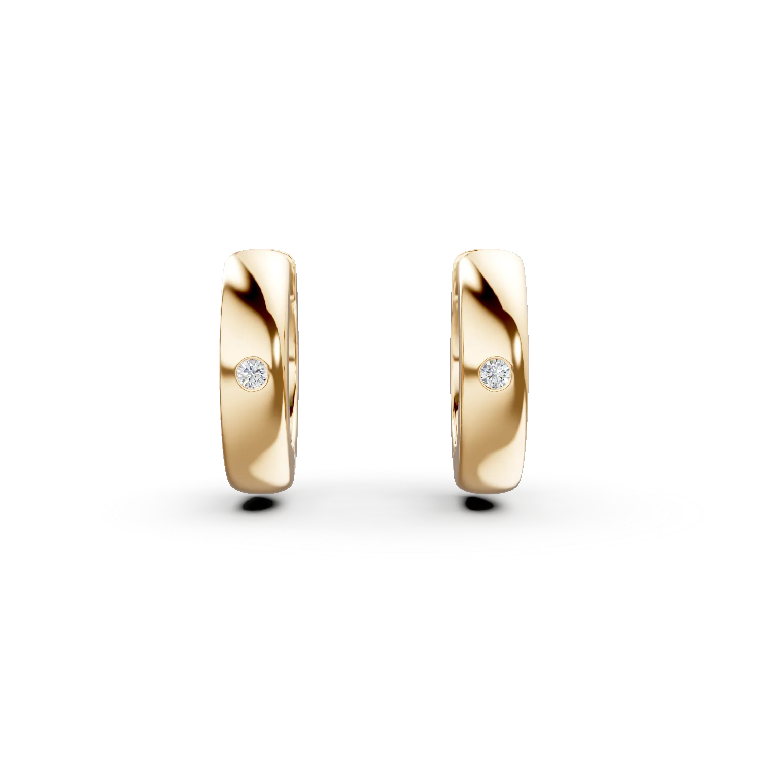 Cercei creole cu tortite din argint galben cu zirconii