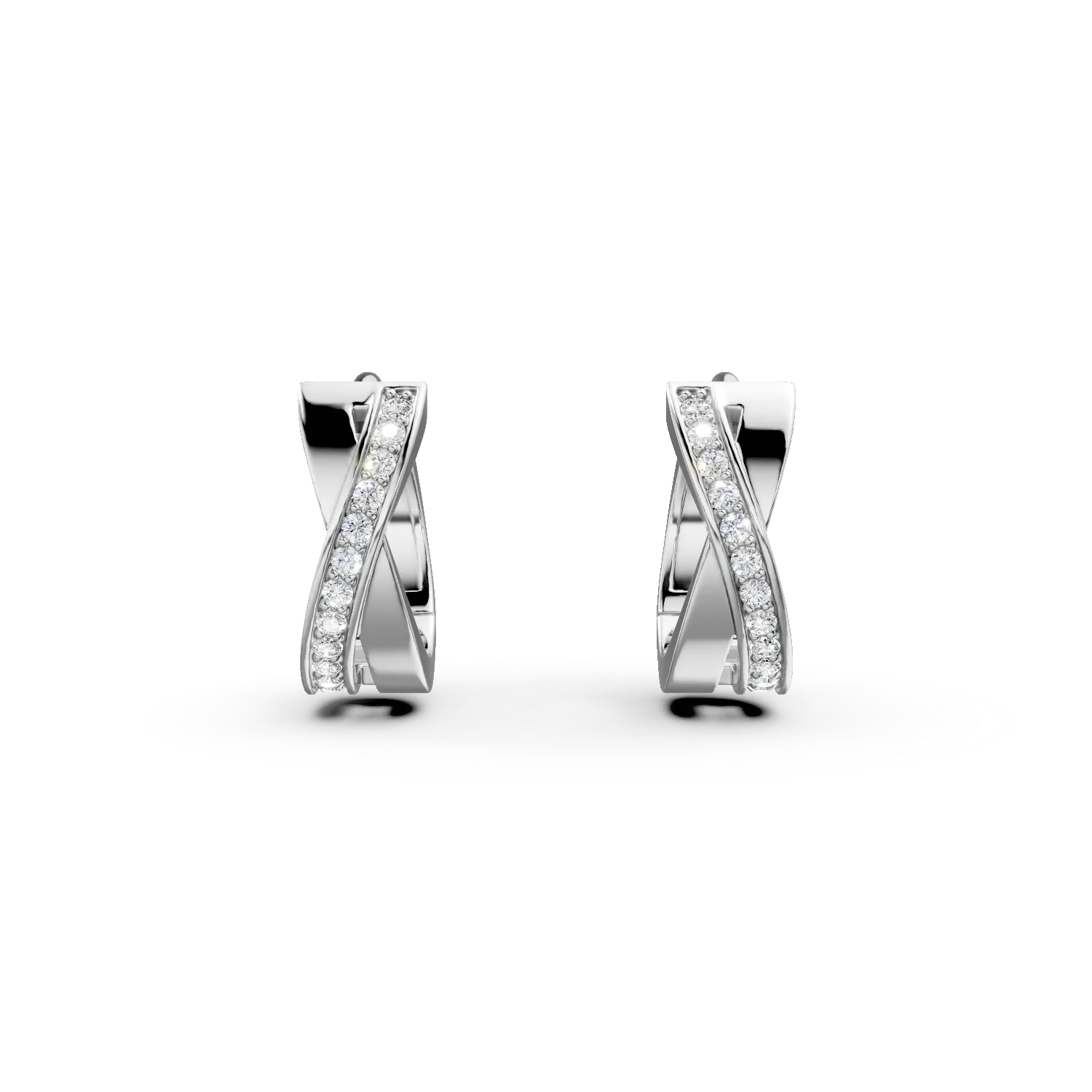 Cercei creole din argint cu zirconii