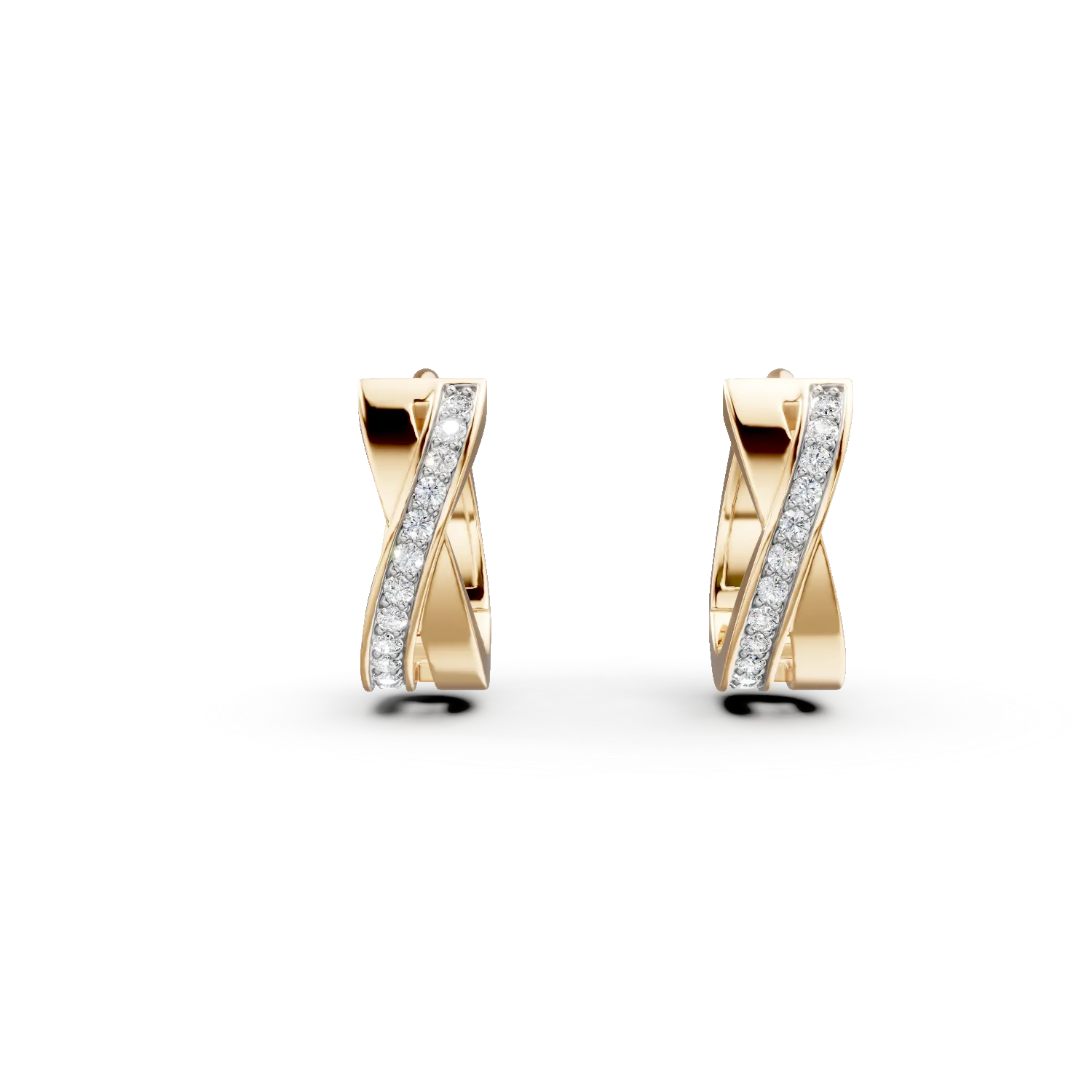 Cercei creole din argint galben cu zirconii