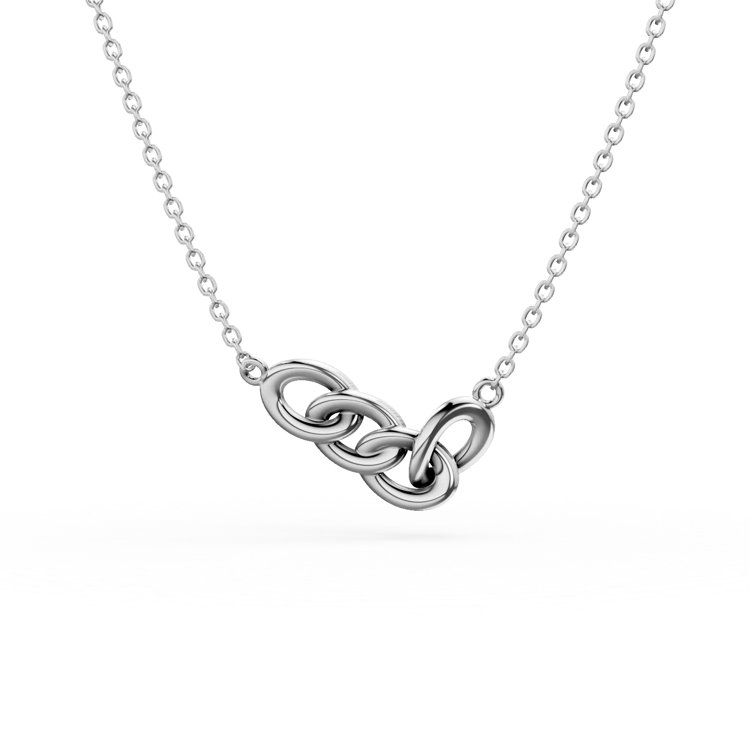 Lant cu pandantiv impletit din argint