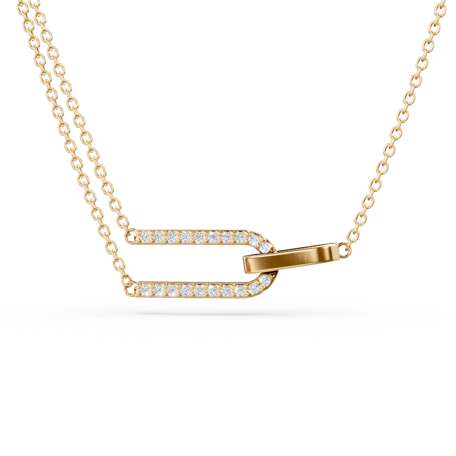Lant cu pandantiv geometric din argint galben cu zirconii Apparel & Accessories > Jewelry > Necklaces DAAR 2 Lant cu pandantiv geometric din argint galben cu zirconii Apparel & Accessories > Jewelry > Necklaces DAAR 2