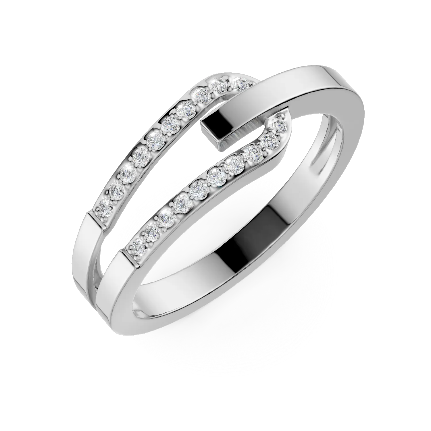 Inel din argint cu zirconii microsetting