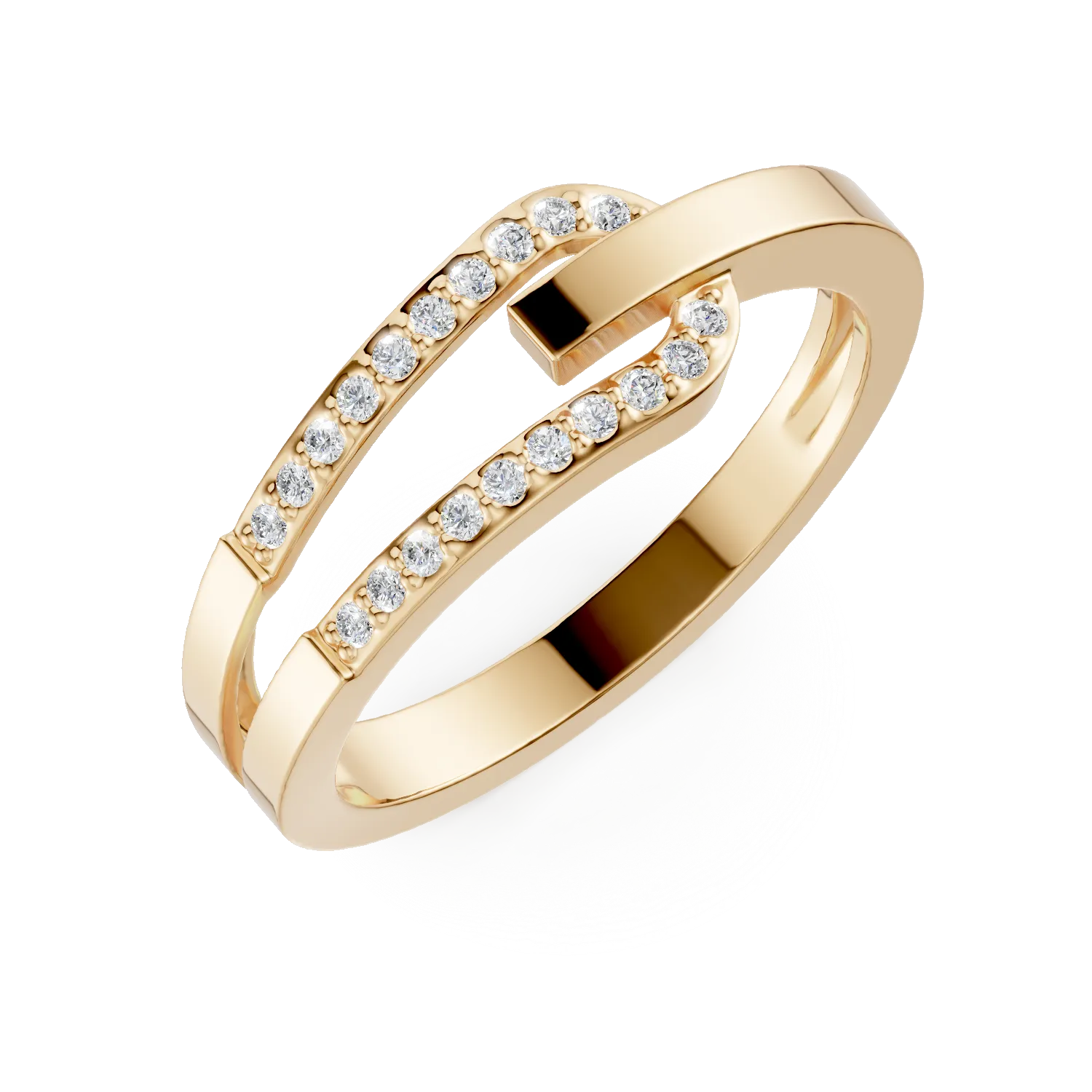 Inel din argint galben cu zirconii microsetting Apparel & Accessories > Jewelry > Rings DAAR 2 Inel din argint galben cu zirconii microsetting Apparel & Accessories > Jewelry > Rings DAAR 2