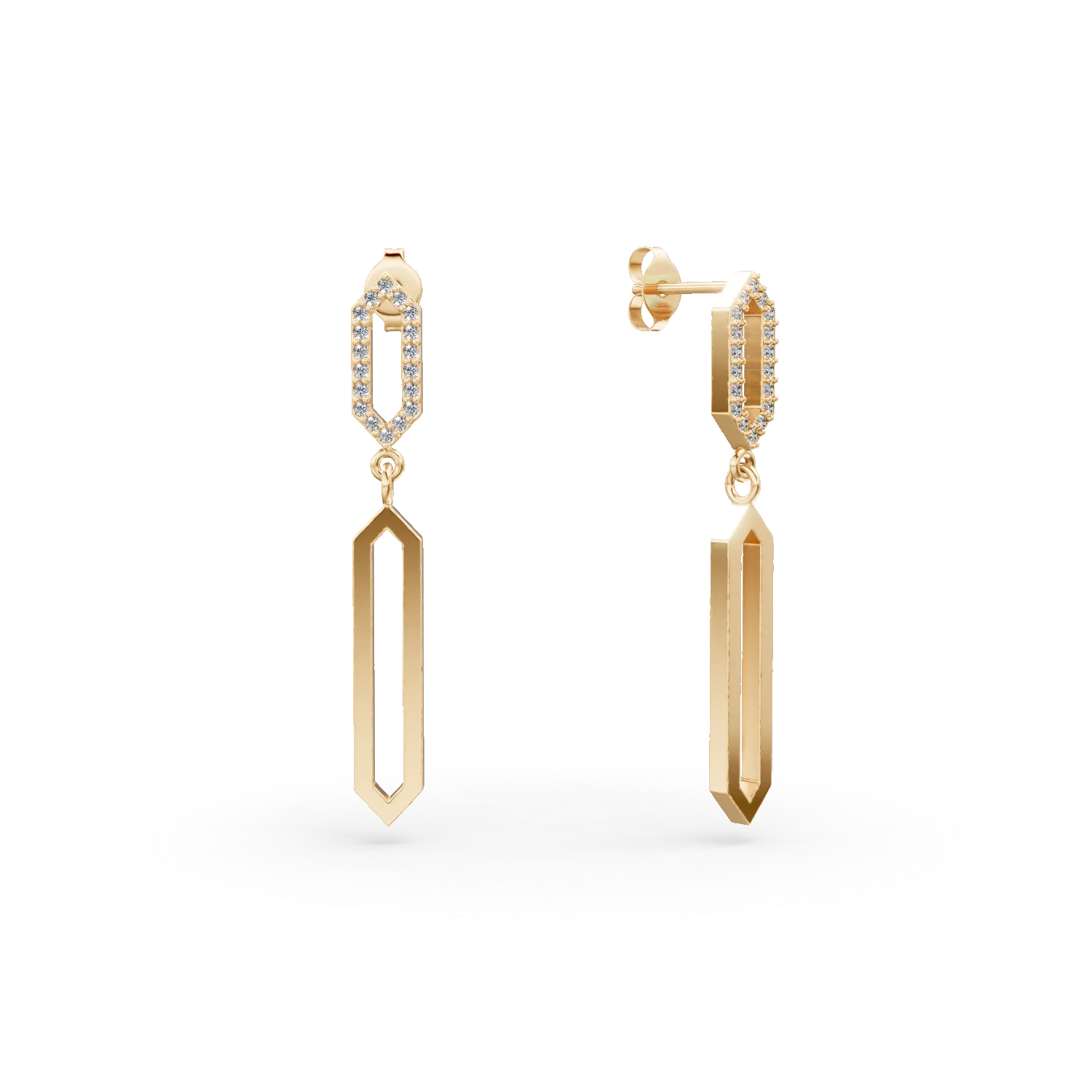 Cercei geometrici din argint galben cu zirconii Apparel & Accessories > Jewelry > Earrings DAAR 2 Cercei geometrici din argint galben cu zirconii Apparel & Accessories > Jewelry > Earrings DAAR 2