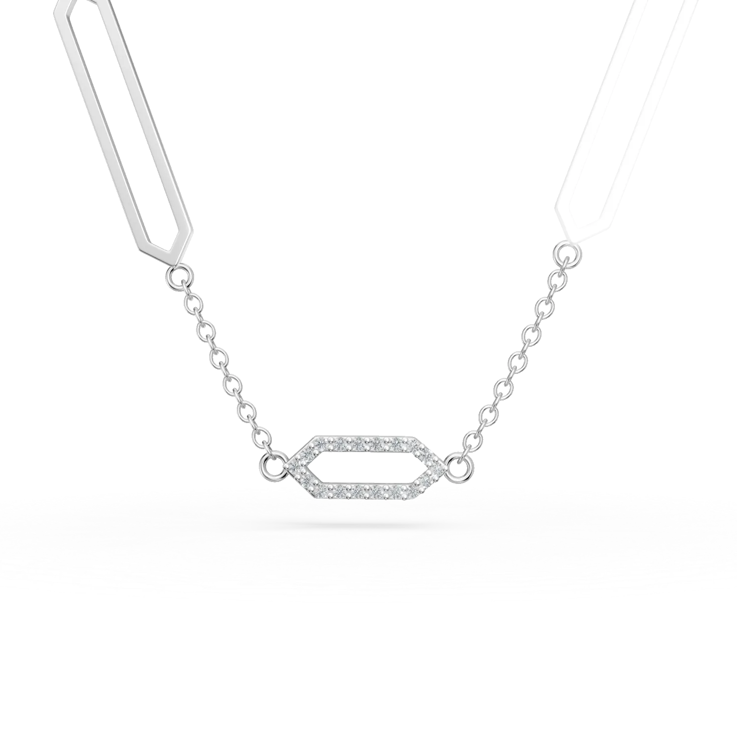 Lant cu pandantive geometrice din argint