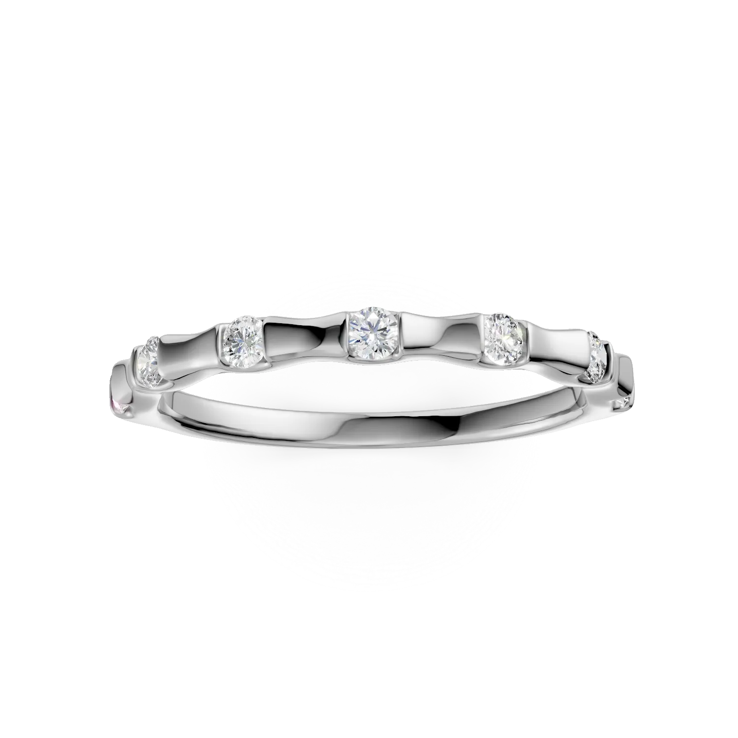 Inel minimalist din argint cu zirconii microsetting