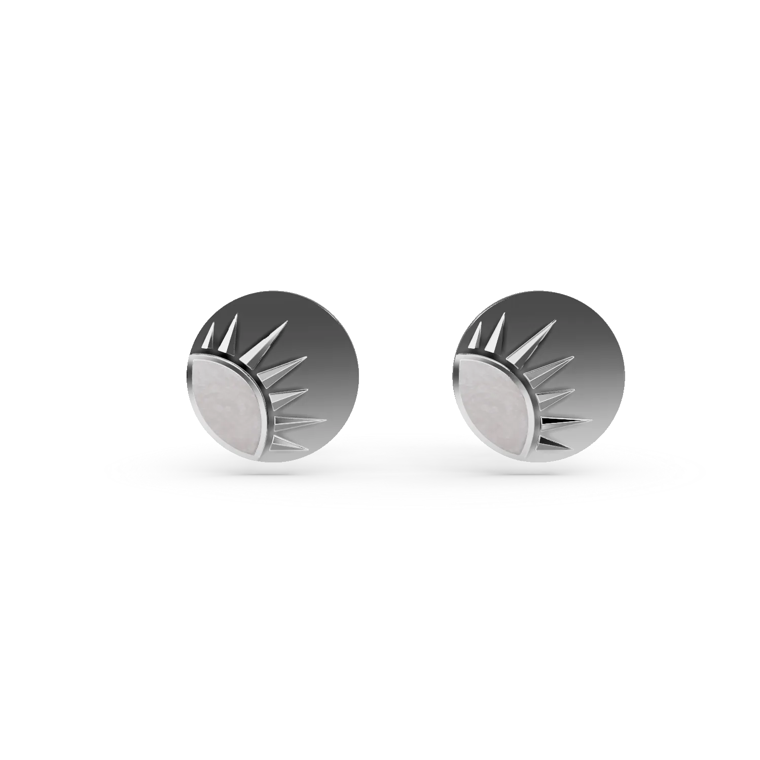 Cercei rotunzi din argint cu detaliu solar