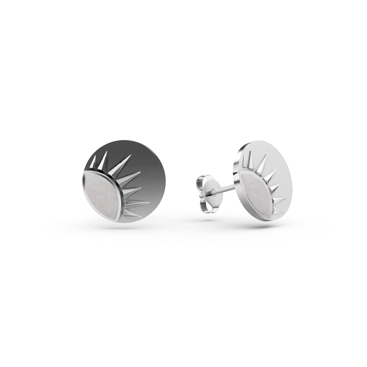 Cercei rotunzi din argint cu detaliu solar Apparel & Accessories > Jewelry > Earrings DAAR 2 Cercei rotunzi din argint cu detaliu solar Apparel & Accessories > Jewelry > Earrings DAAR 2