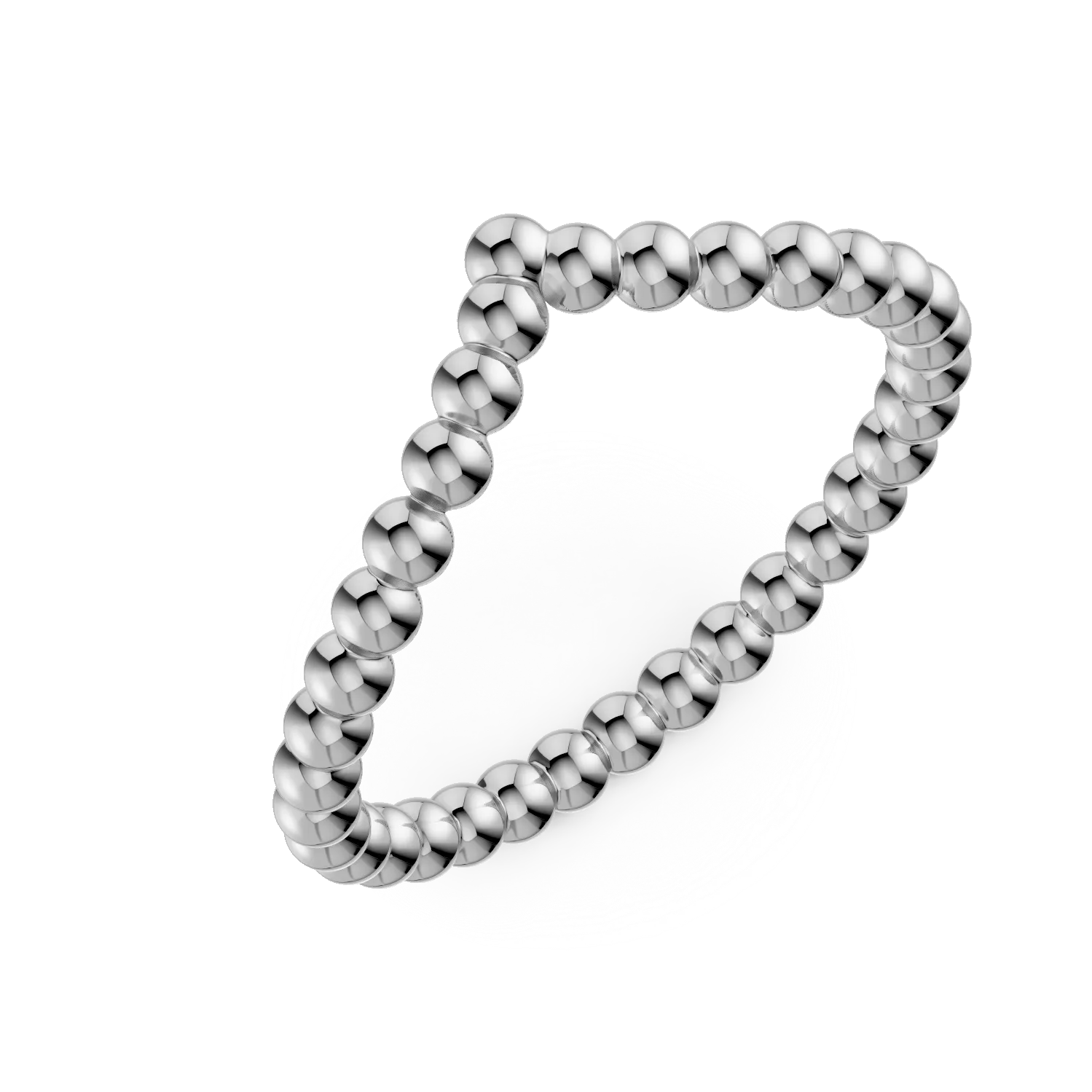 Inel minimalist din argint cu bilute