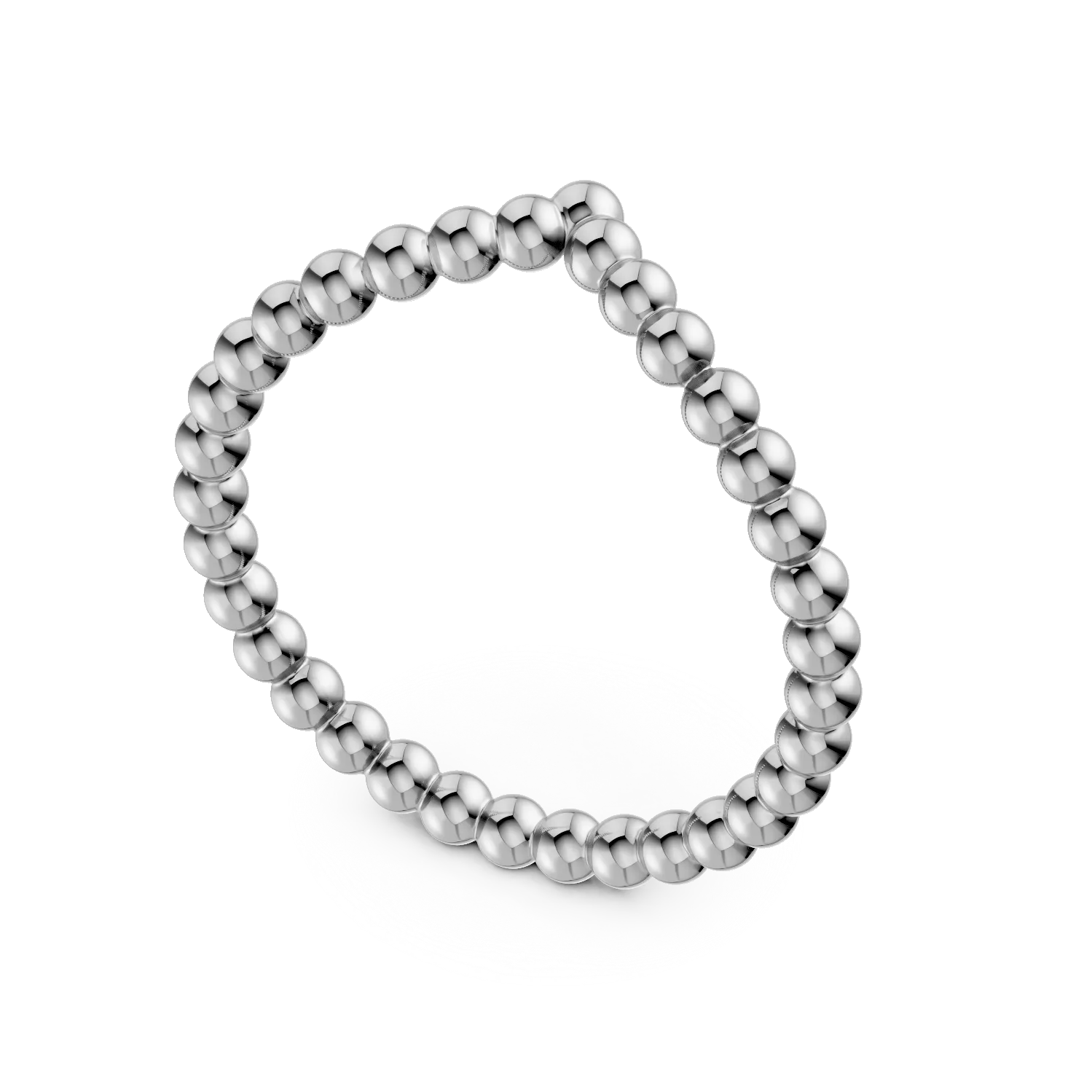 Inel minimalist din argint cu bilute
