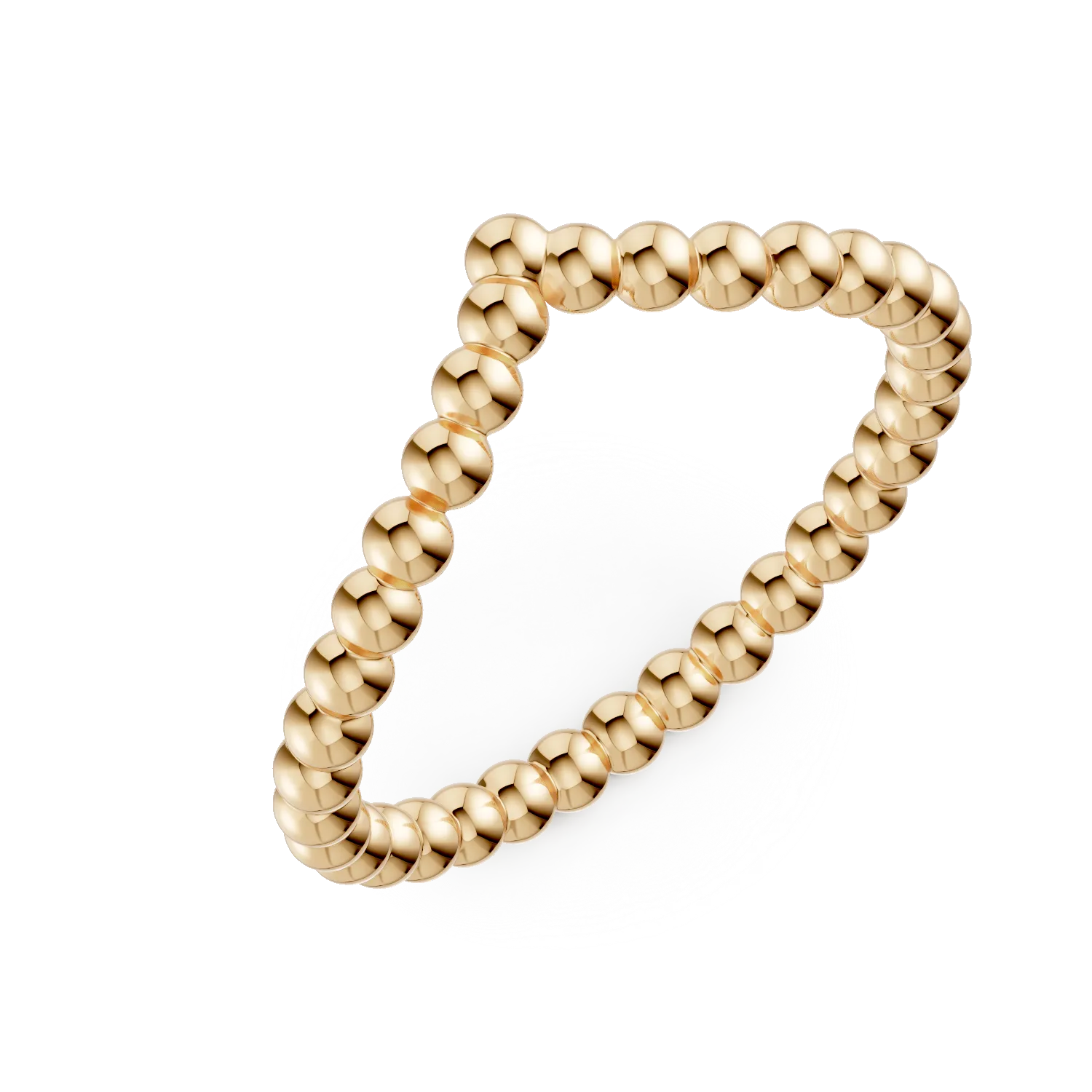 Inel minimalist din argint galben cu bilute