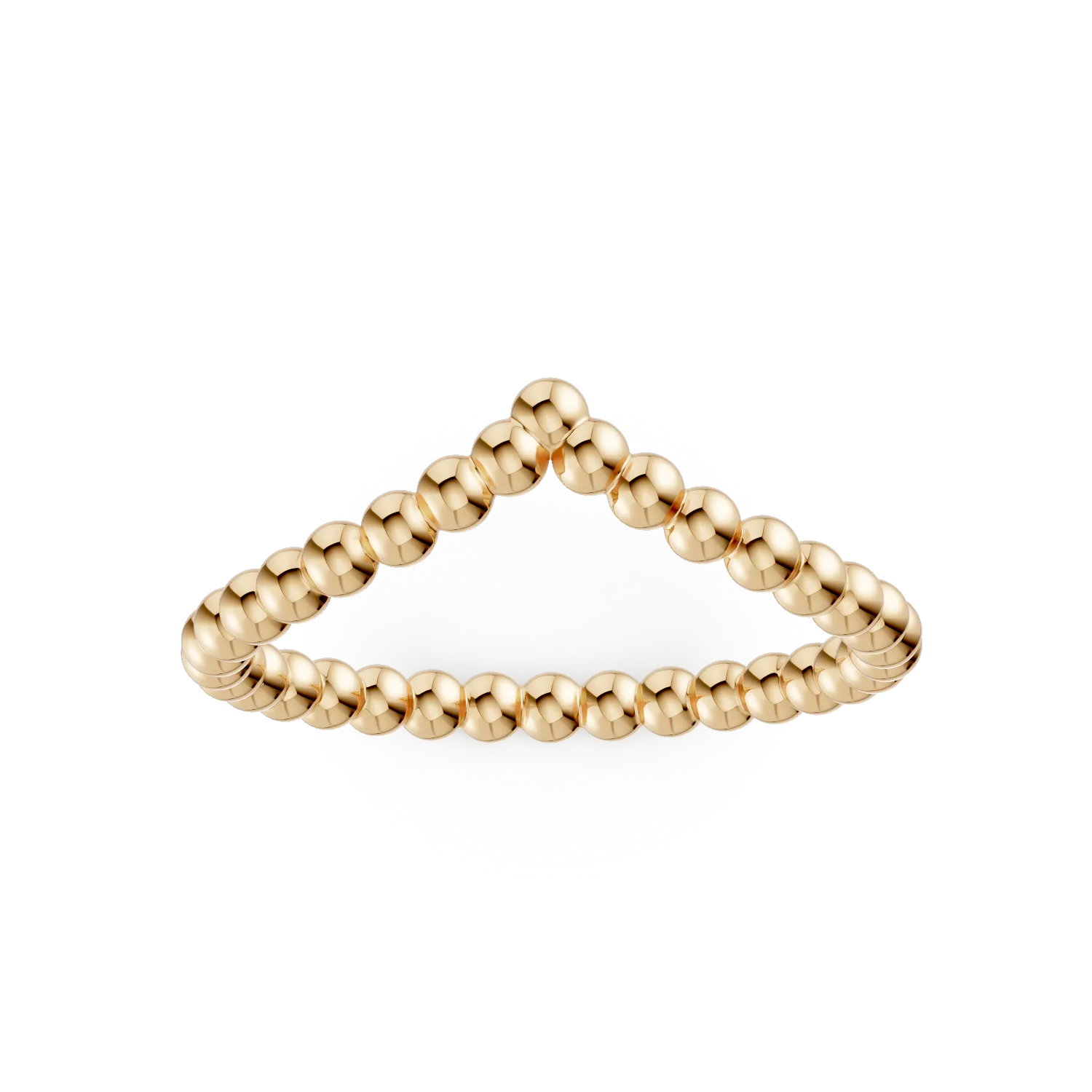 Inel minimalist din argint galben cu bilute