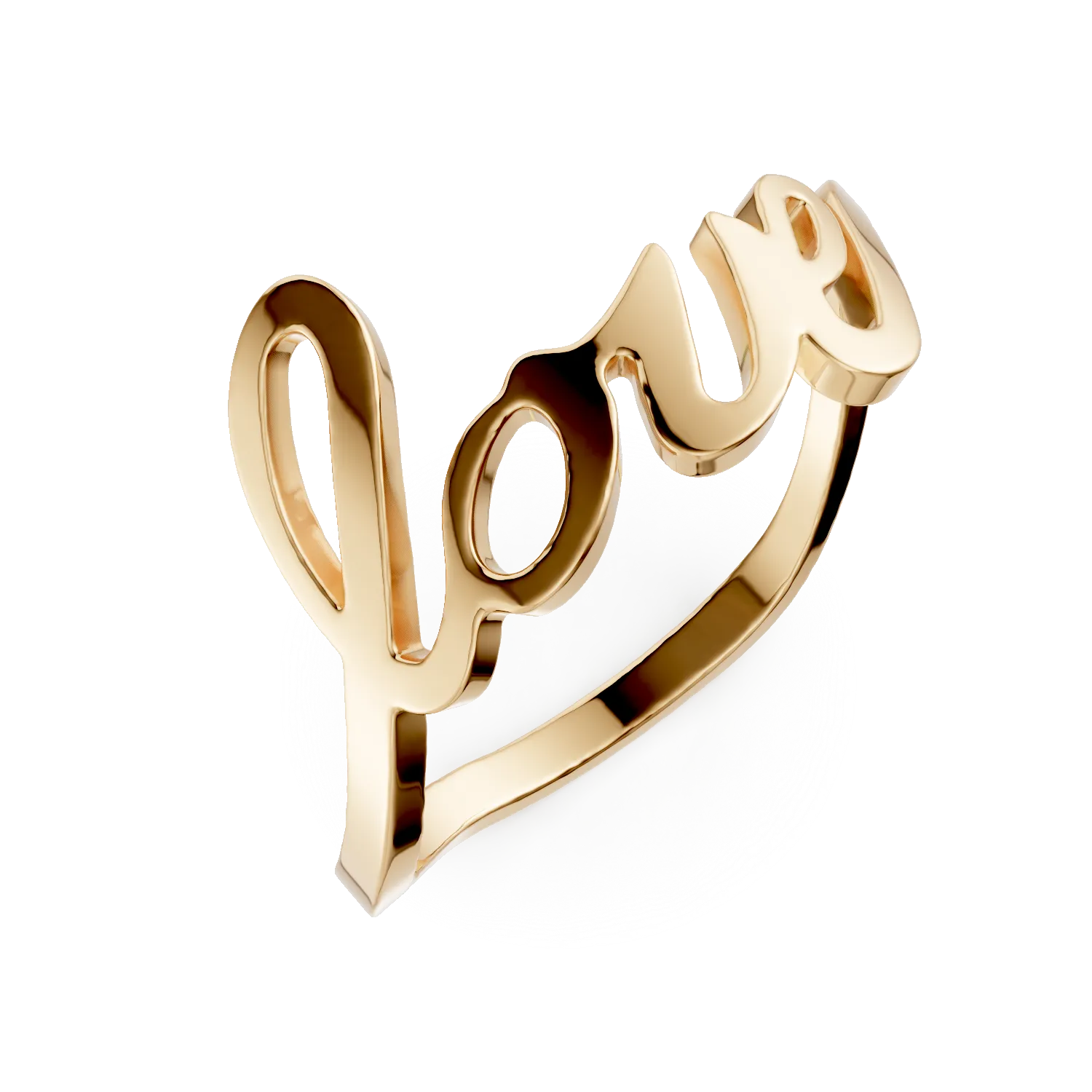 Inel LOVE din argint galben