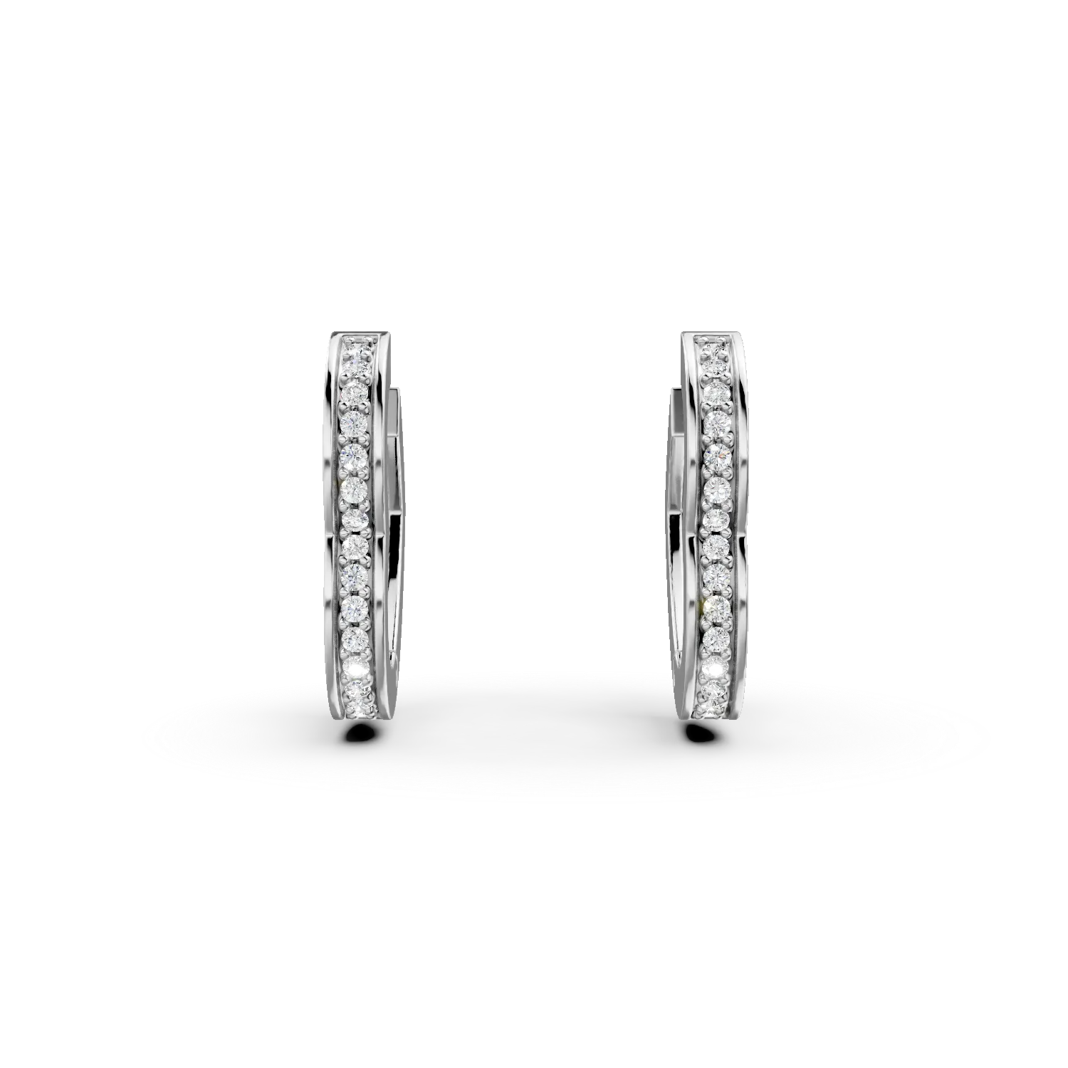 Cercei hoop inimioare din argint cu zirconii