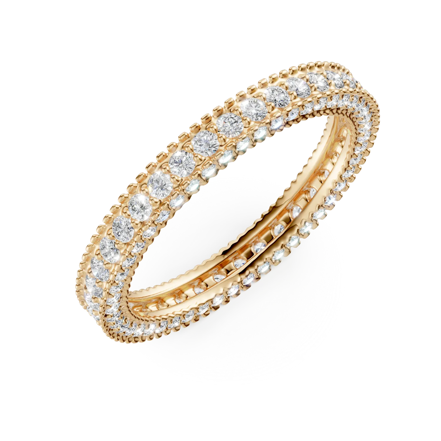 Inel eternity din argint galben cu zirconii