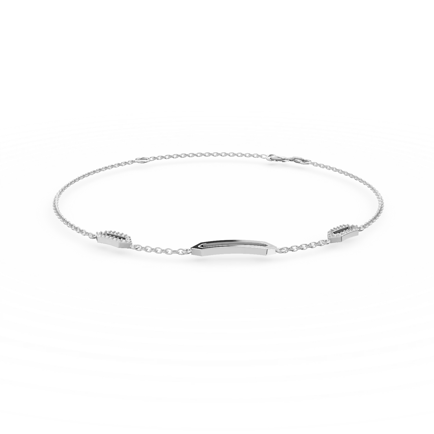 Bratara cu pandantiv geometric din argint cu zirconii - imagine 7