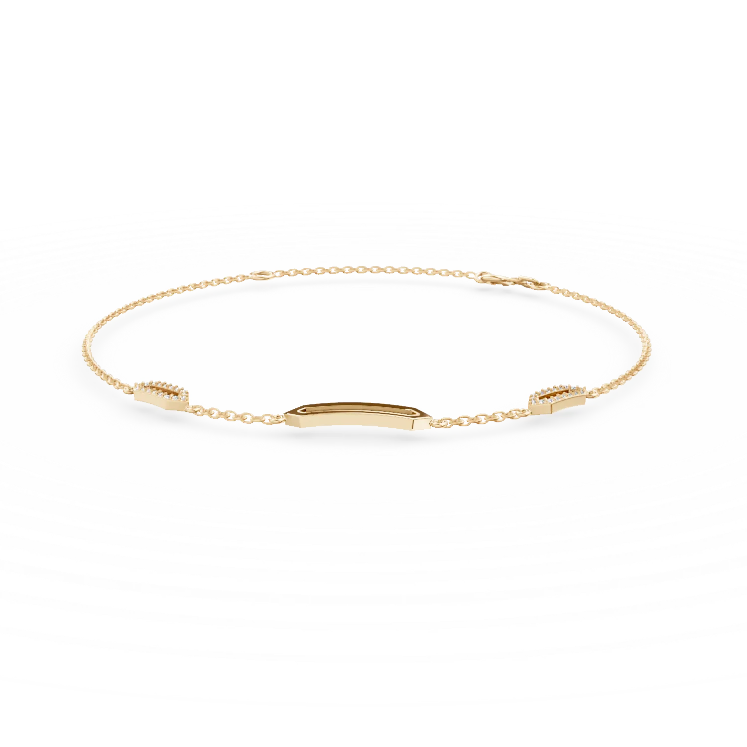 Bratara cu pandantiv geometric din argint galben cu zirconii
