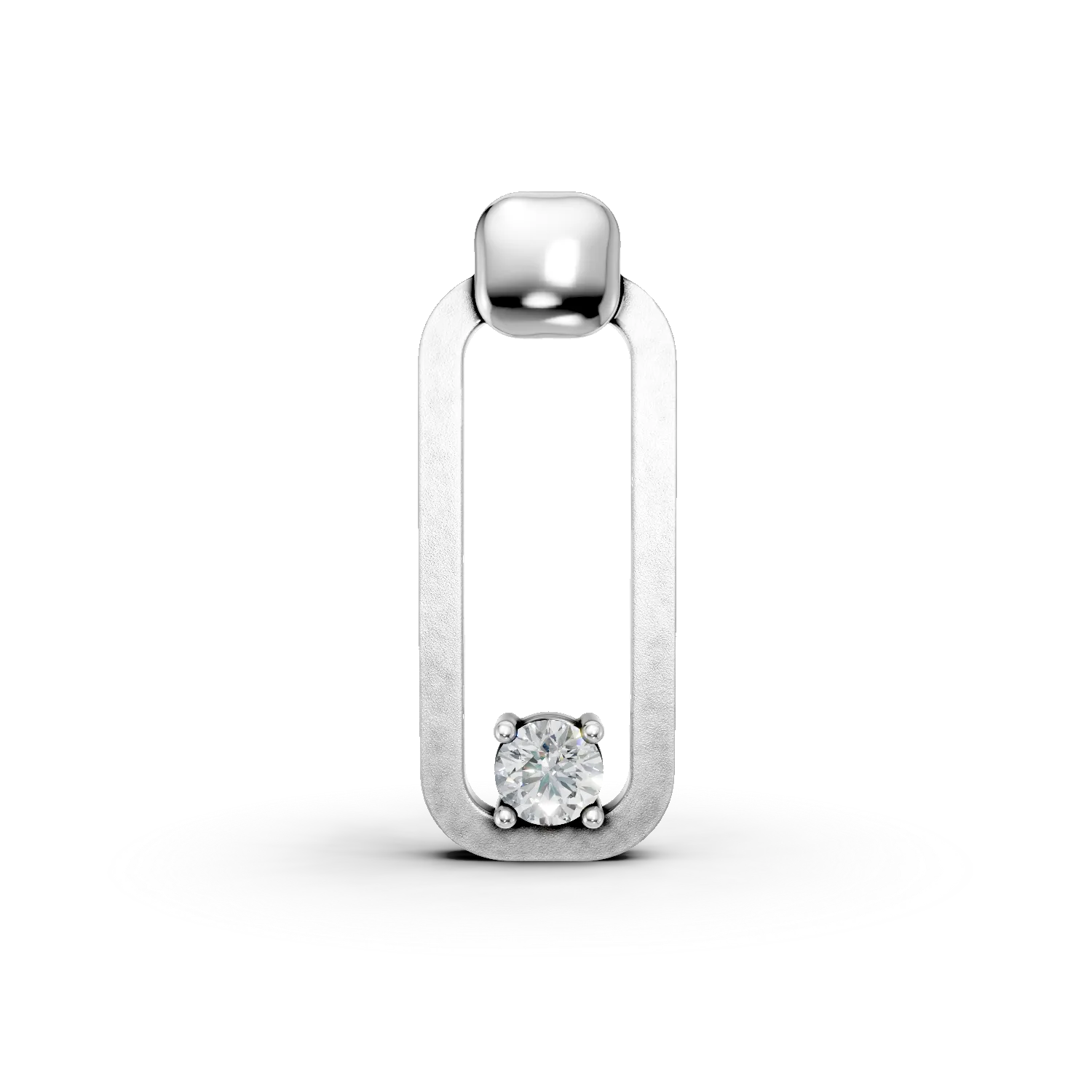 Pandantiv geometric din argint cu zirconia solitaire