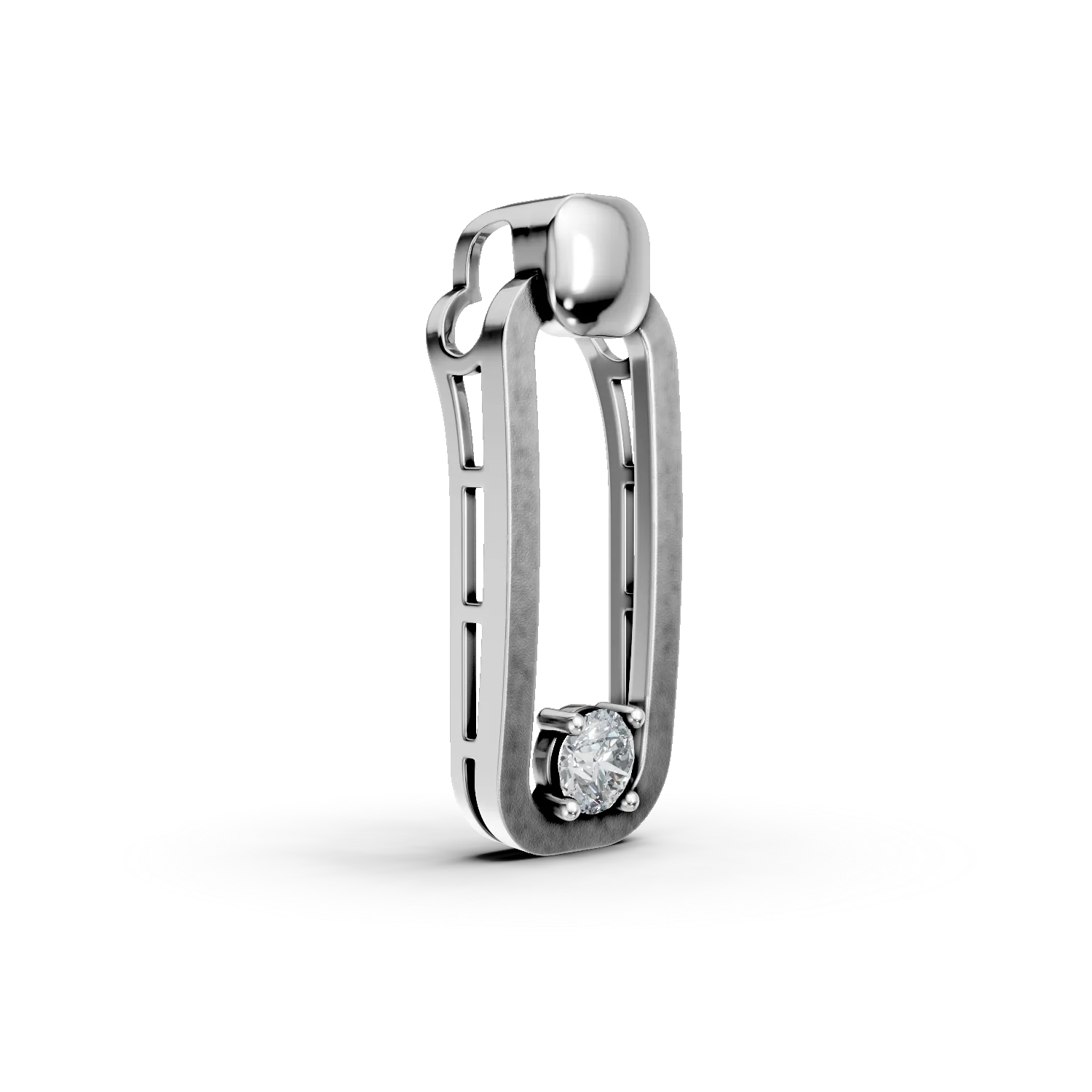 Pandantiv geometric din argint cu zirconia solitaire