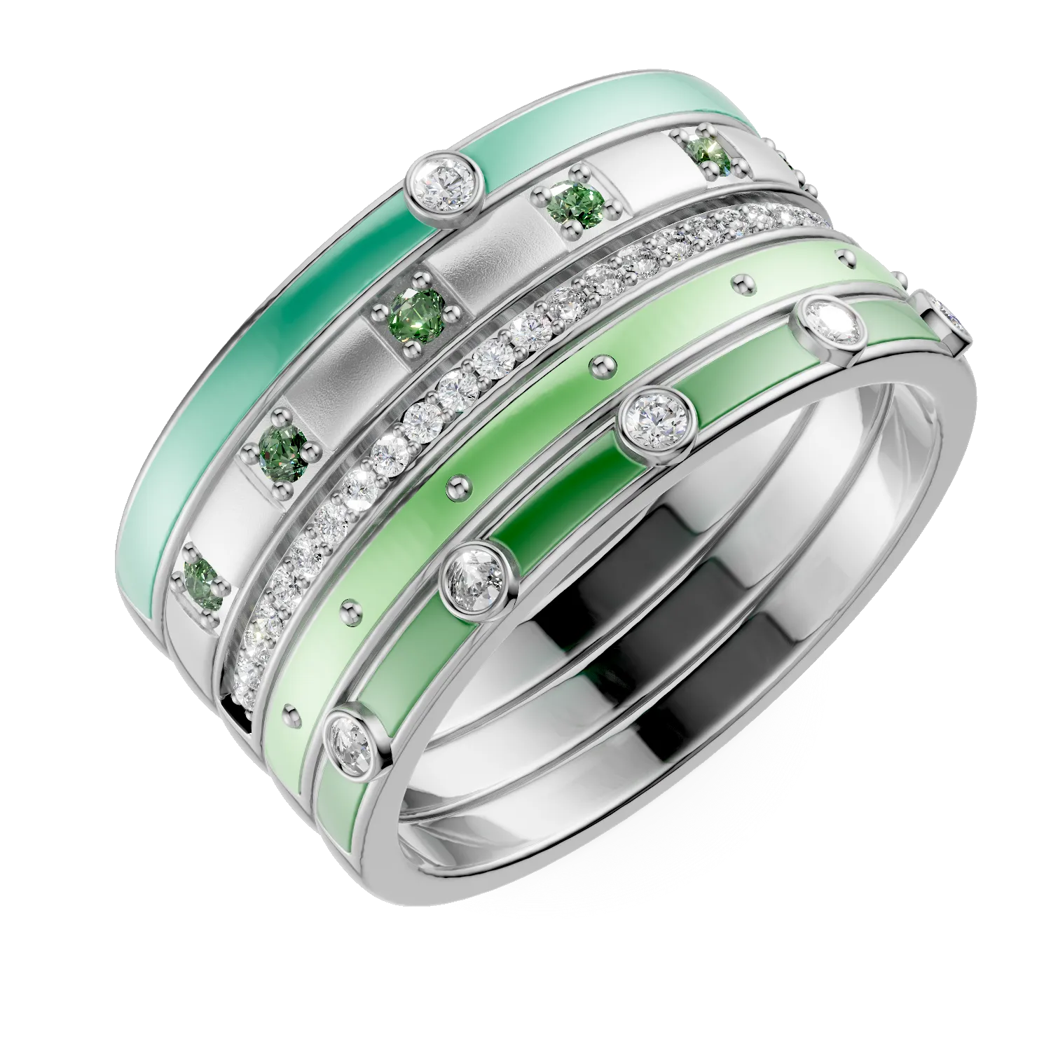 Set inele minimaliste din argint cu zirconii