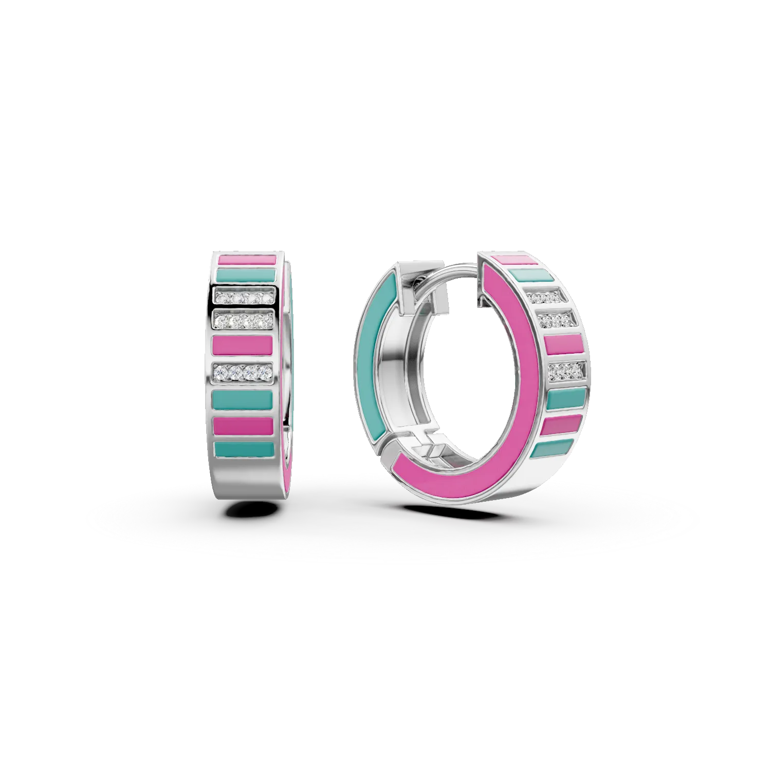 Cercei creole din argint cu insertii colorate si zirconii Apparel & Accessories > Jewelry > Earrings DAAR 2 Cercei creole din argint cu insertii colorate si zirconii Apparel & Accessories > Jewelry > Earrings DAAR 2